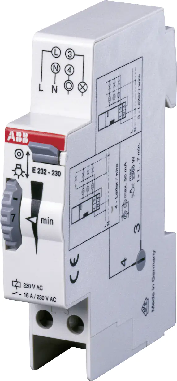 ABB Treppenlicht-Zeitschalter E232-230   1 Schliesser, 16A, 230V AC, 1 TE, 2300 W