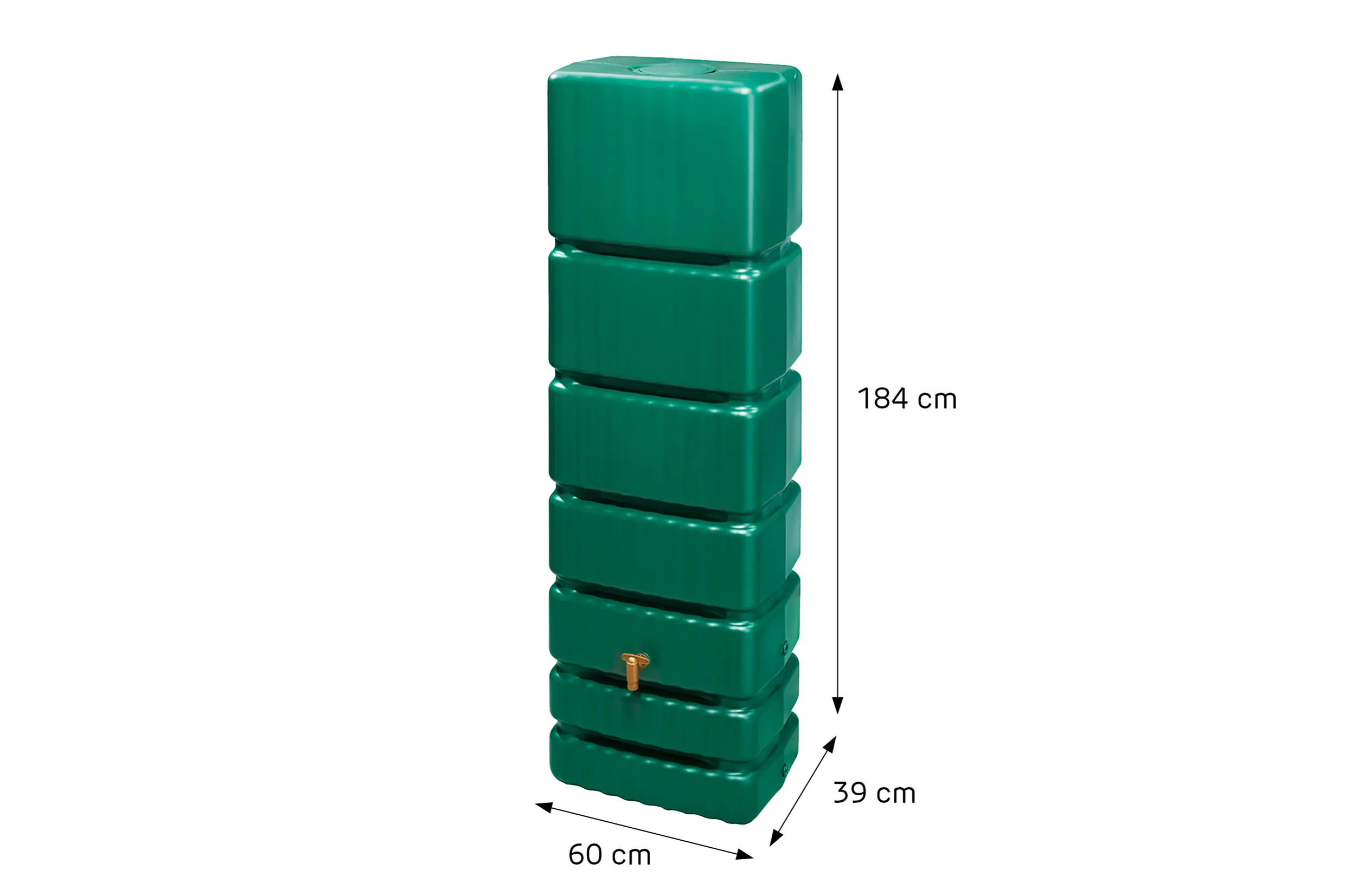 4rain Regenwasser-Wandtank Slim 350 L dunkelgrün