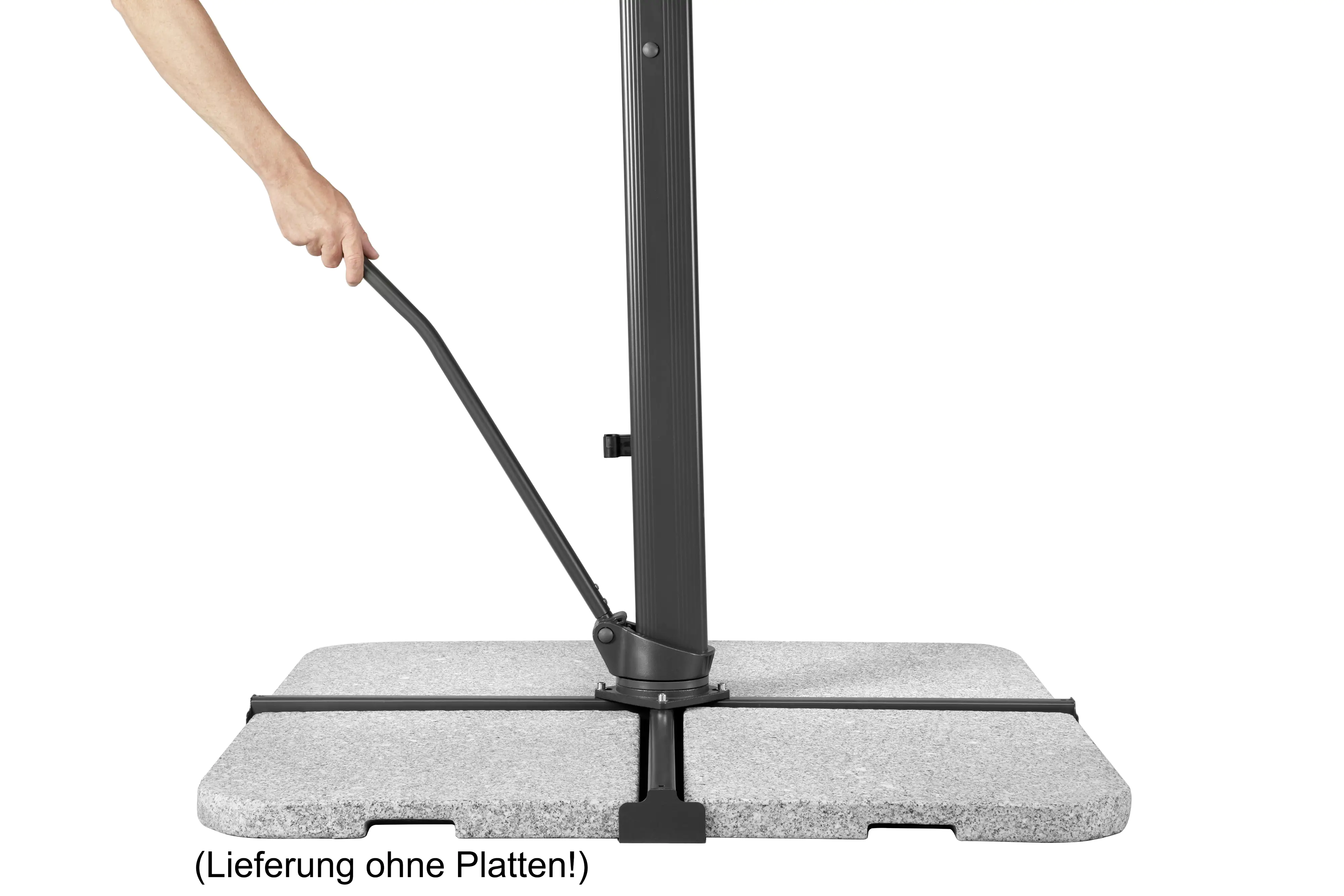 Schneider Ampelschirm Rhodos Smart silbergrau 300 x 300 cm inkl. Sonnenschirmhülle