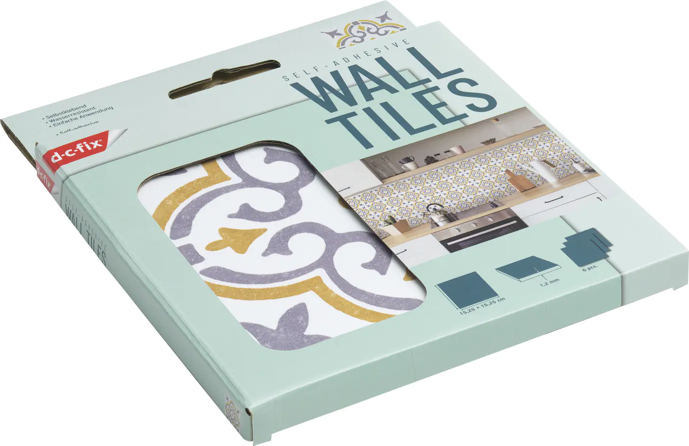D-c-fix Wandfliesen selbstklebend Jamila gold 6er Set 15 x 15 cm