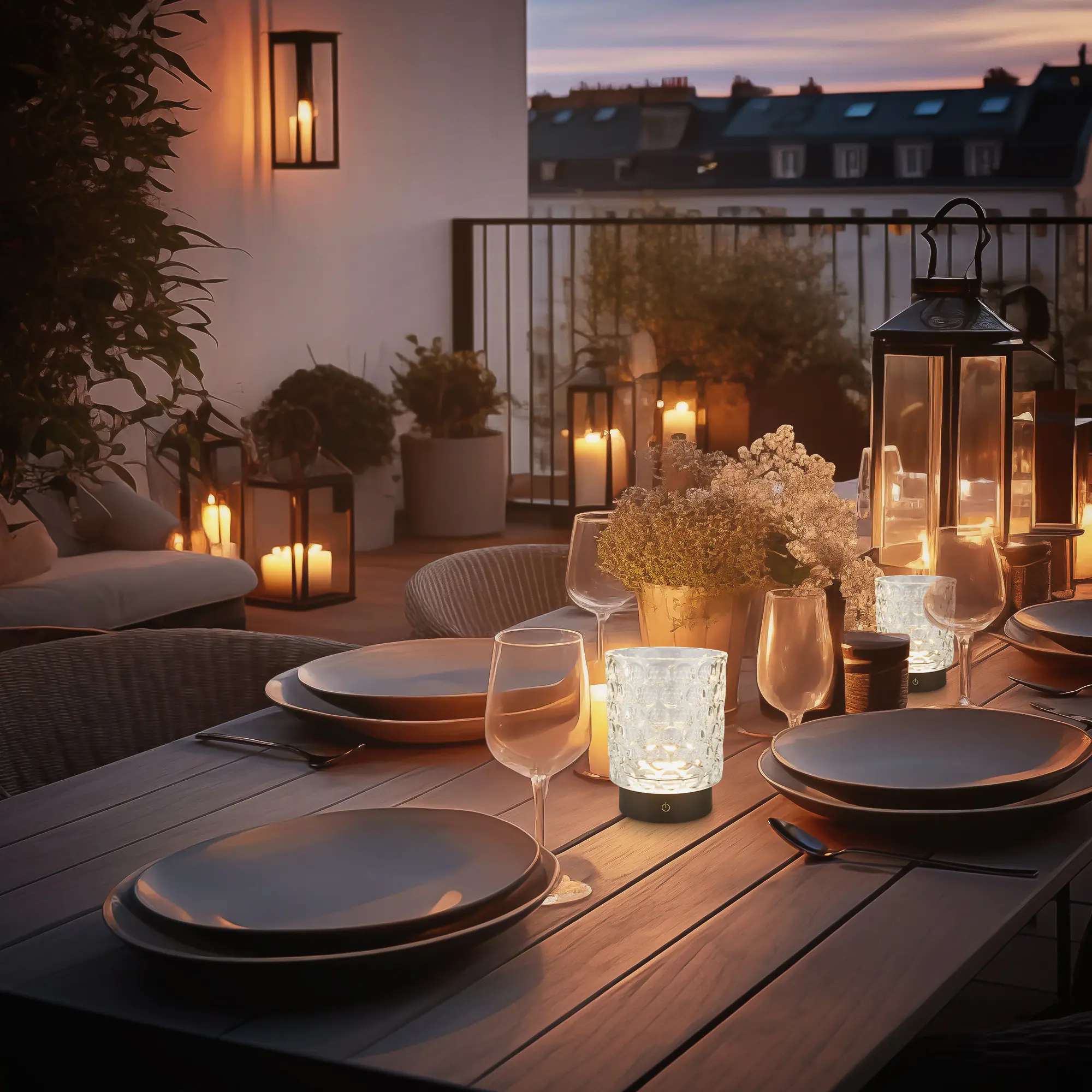 Briloner LED Akku-Tischleuchte Sunora weiß 15 cm warmweiß dimmbar