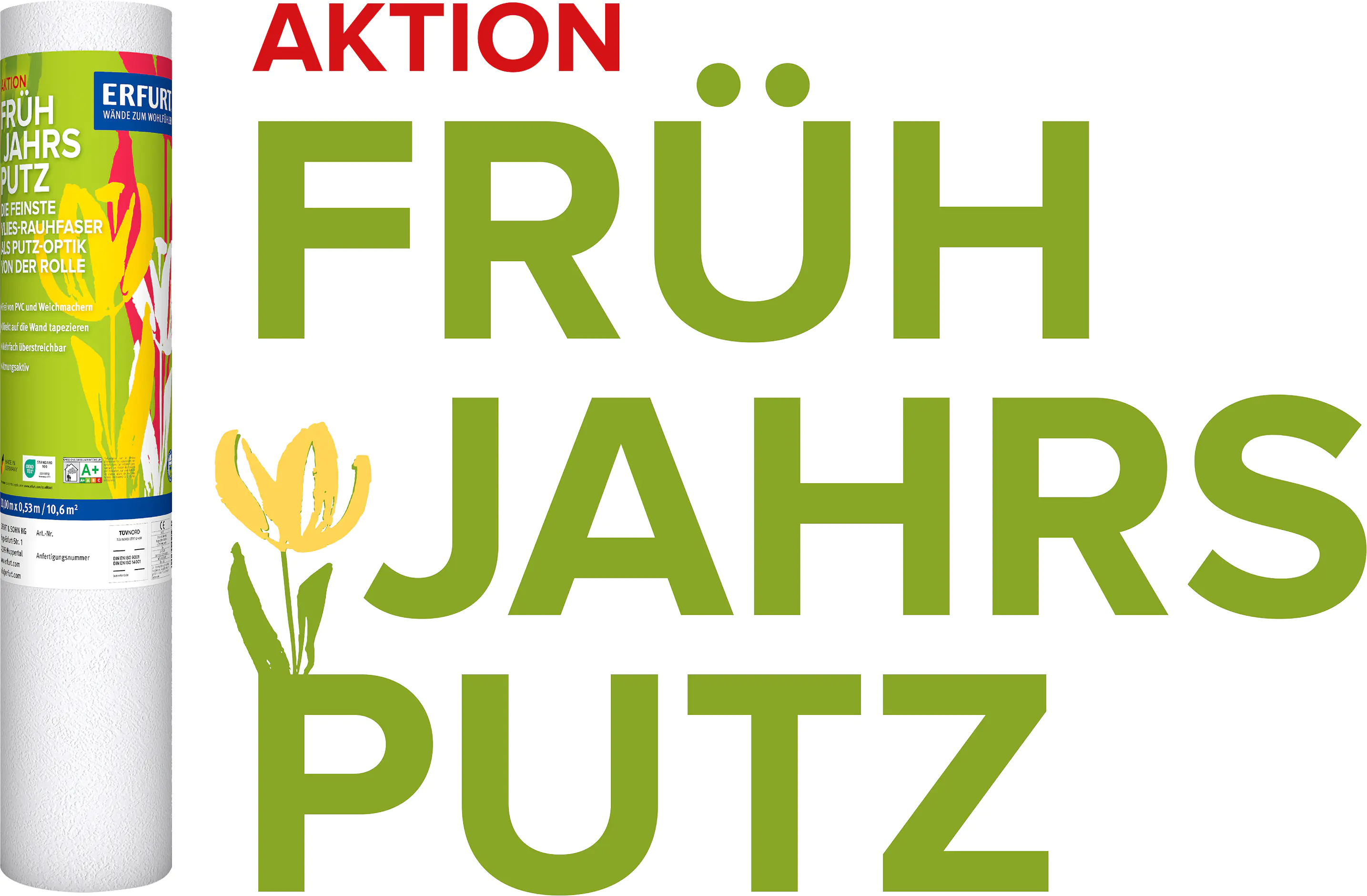 Erfurt Vlies-Rauhfasertapete Frühjahrsputz weiß 20 x 0,53 m