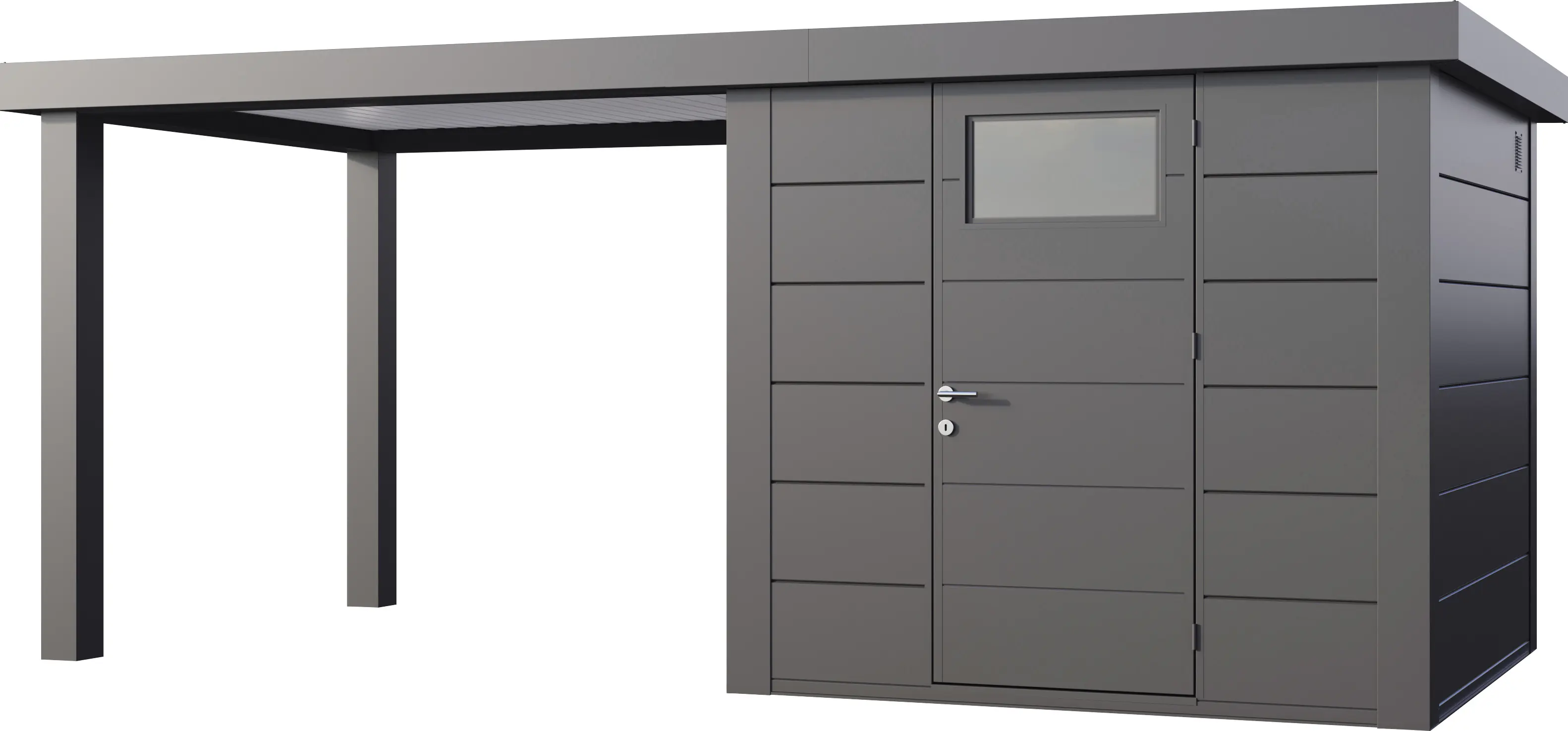 Telluria Gerätehaus Classico Open Lounge L 2424 links granitgrau 522 x 238 cm