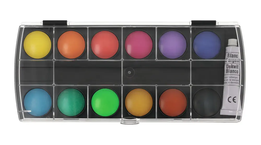Deckfarbkasten mit 12 Farben