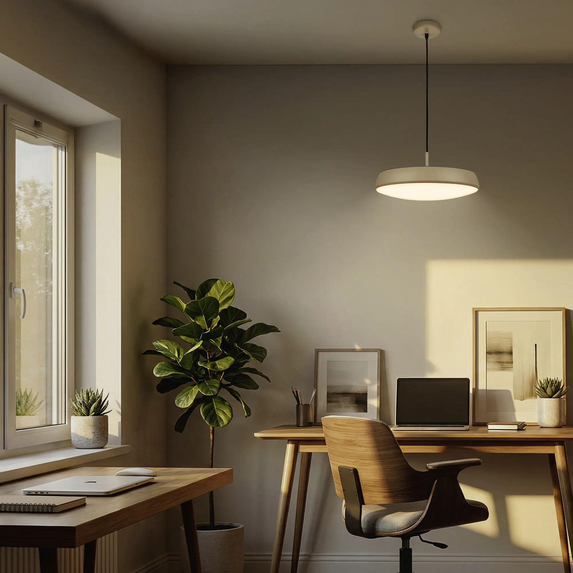 Briloner LED-Pendelleuchte Nala Ø 35 cm beige warmweiß