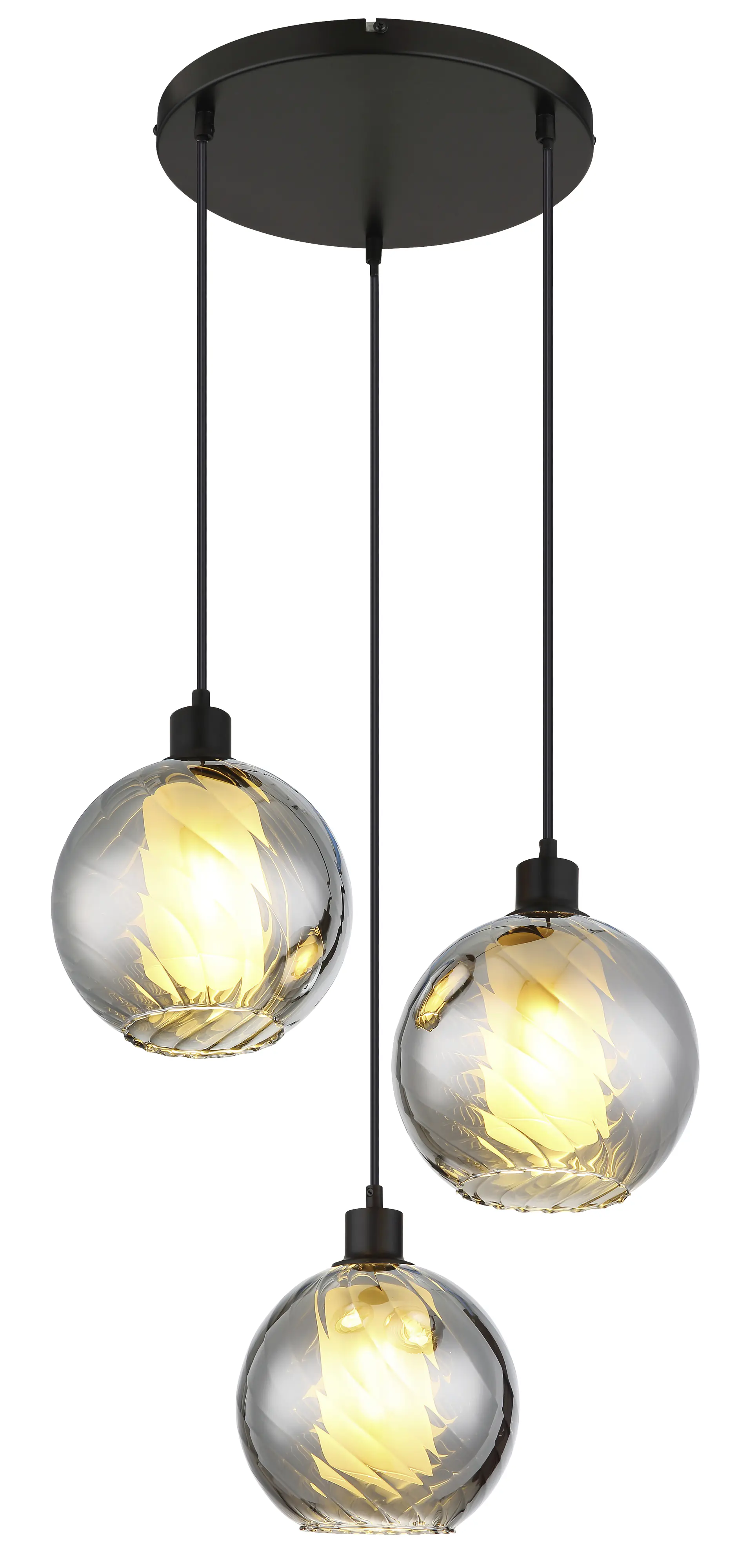 Globo Hängeleuchte Ulf Ø 46 x 120 cm Glas schwarz matt