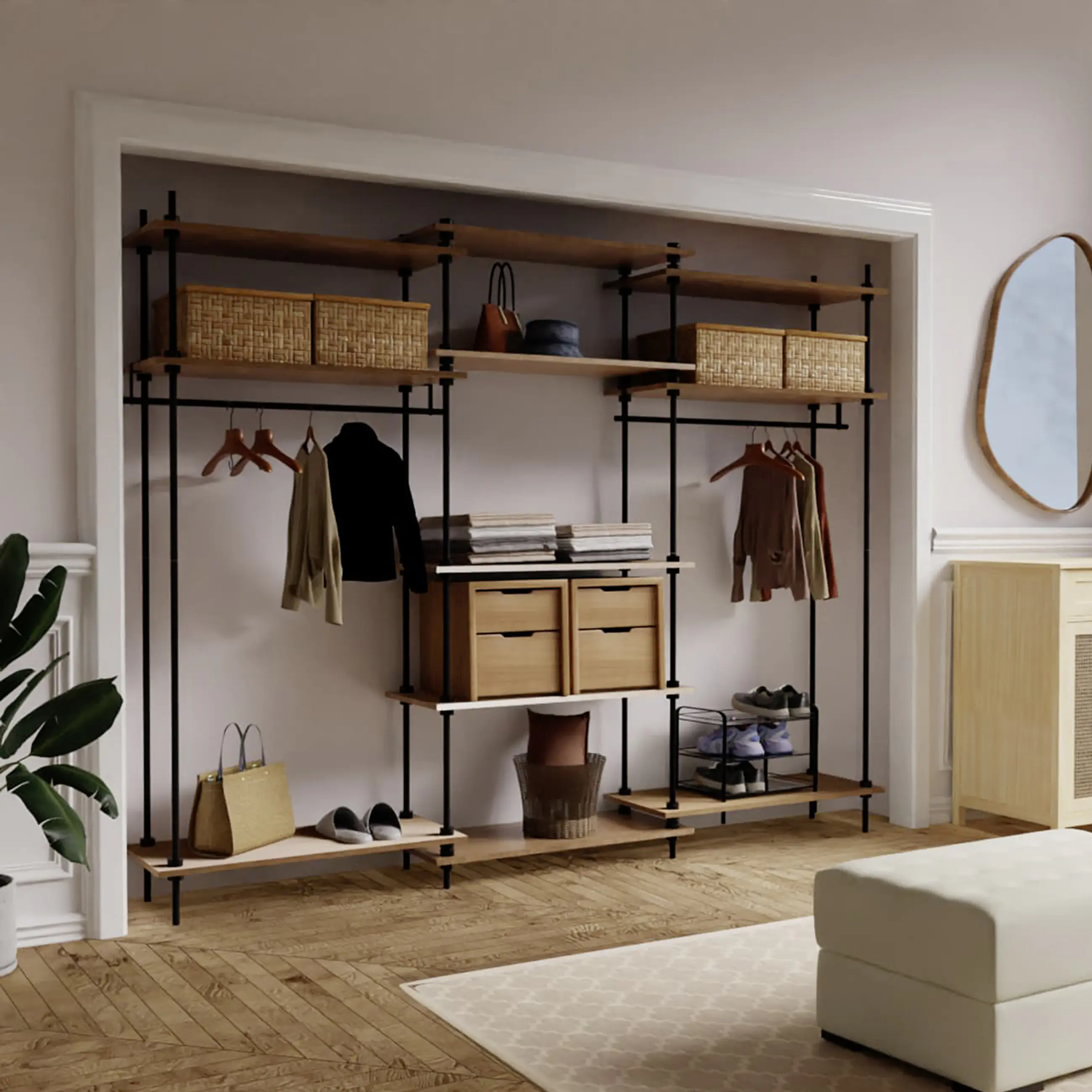 Ar Shelving Garderobe Deco Set XL 185 x 235 cm Eiche anthrazit
