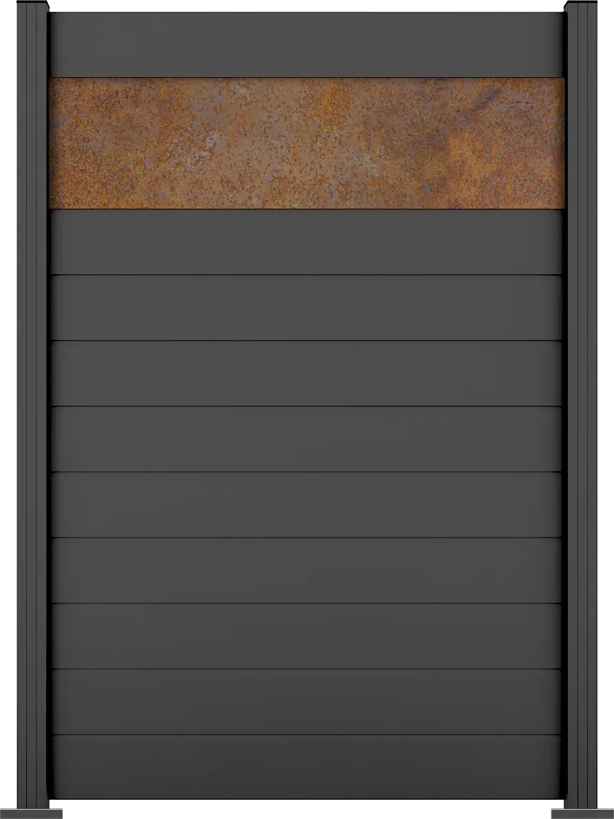 Ambiente Alu-Zaun Grundset Paneel 150 anthrazit 187 x 124,2 cm  