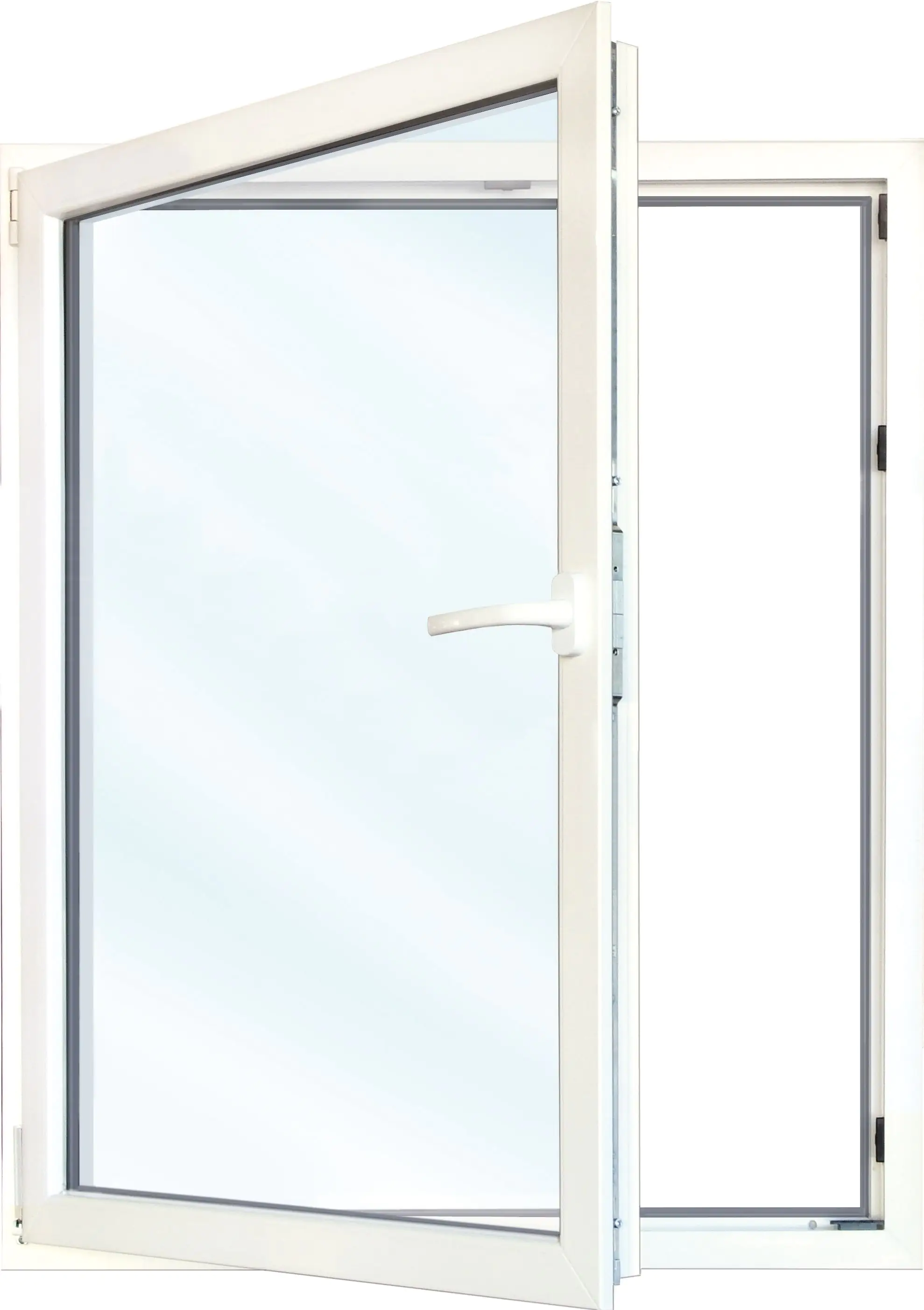 Meeth Fenster 95 x 155 cm DIN links 1 flügelig Dreh-Kipp weiß/ titan