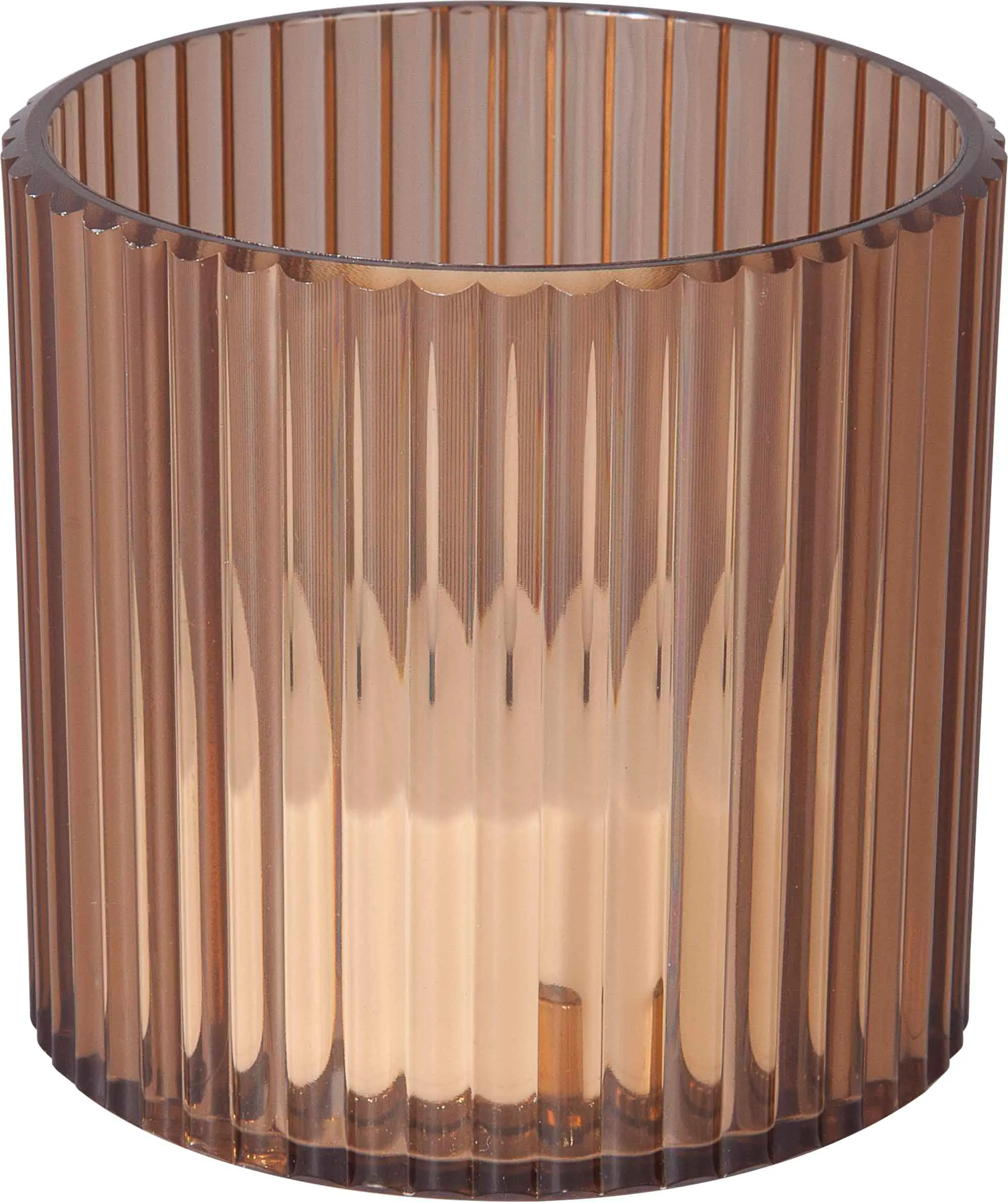 Trendline Windlicht batteriebetrieben Ø 7,7 cm bernstein