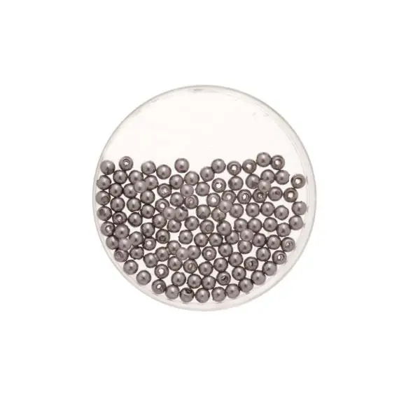 Glorex Wachs Perlen 6 mm 60 Stück, grau