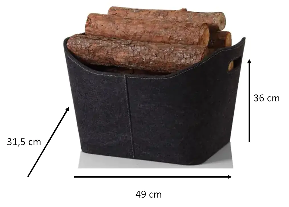 TrendLine Holzkorb Filz 36 x 49 x 31,5 cm anthrazit