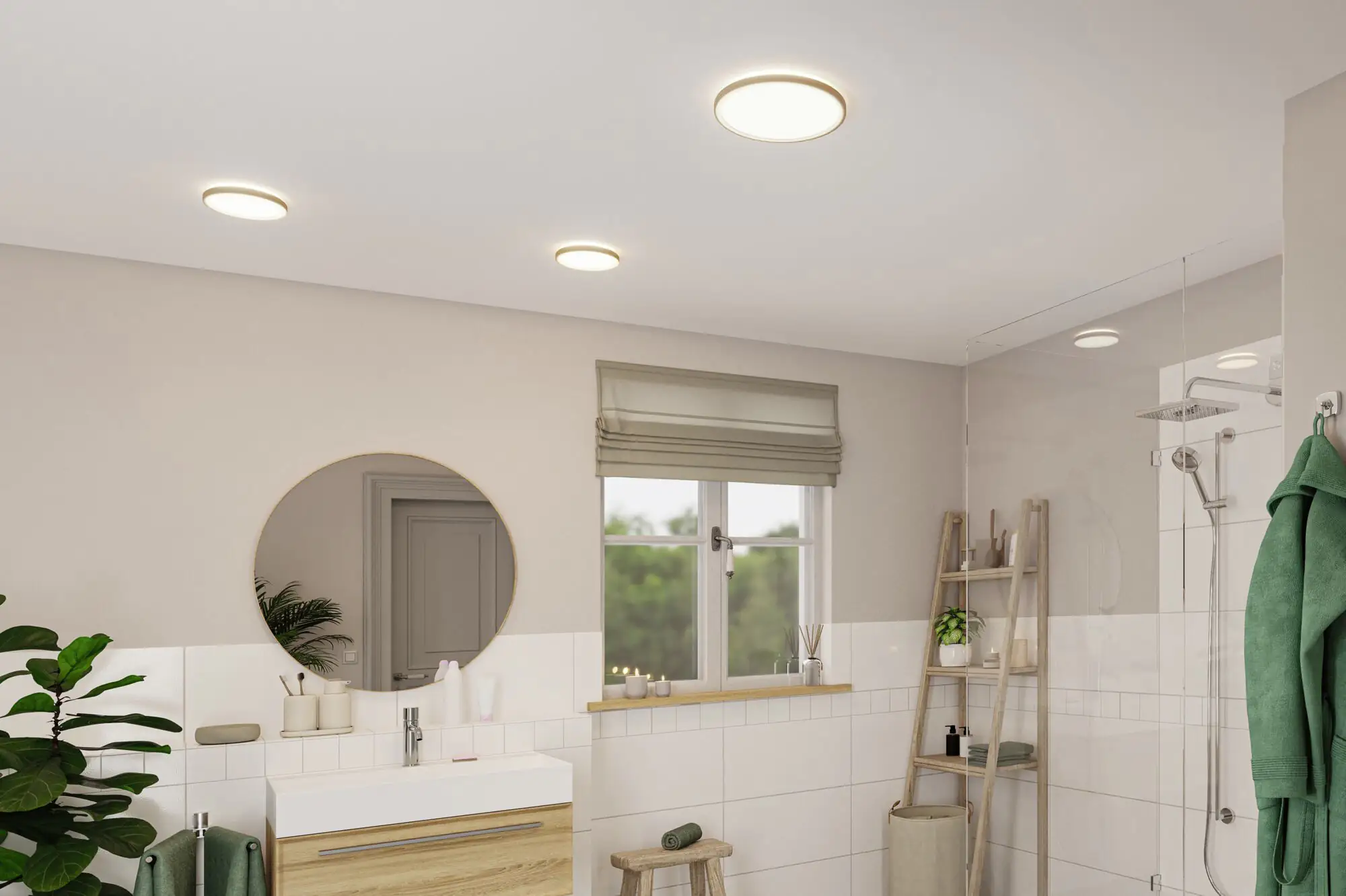 Paulmann LED Deckenleuchte Atria Shine Backlight Holzoptik Ø 19cm