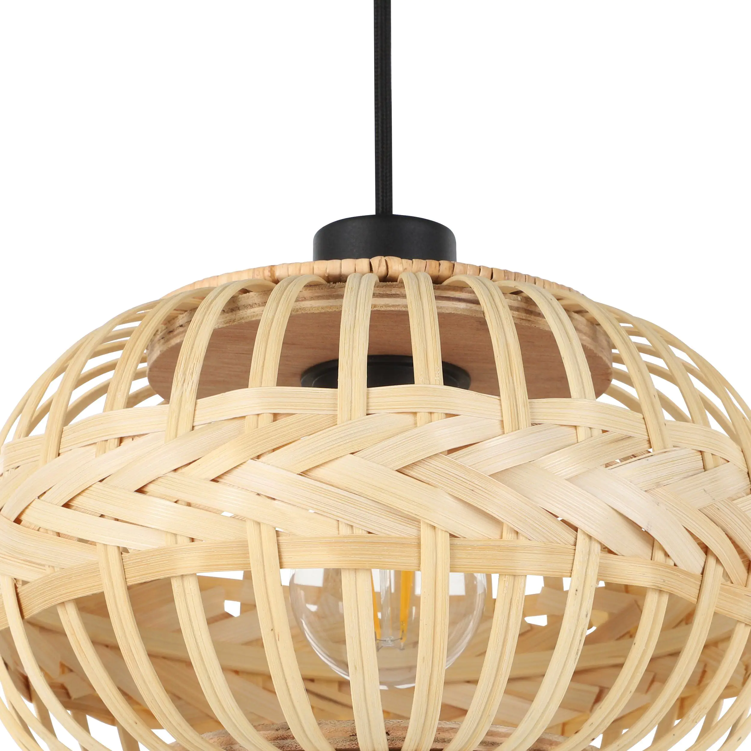 Eglo 3er Pendelleuchte Amsfield 1 schwarz natur 48 x 110 cm E27