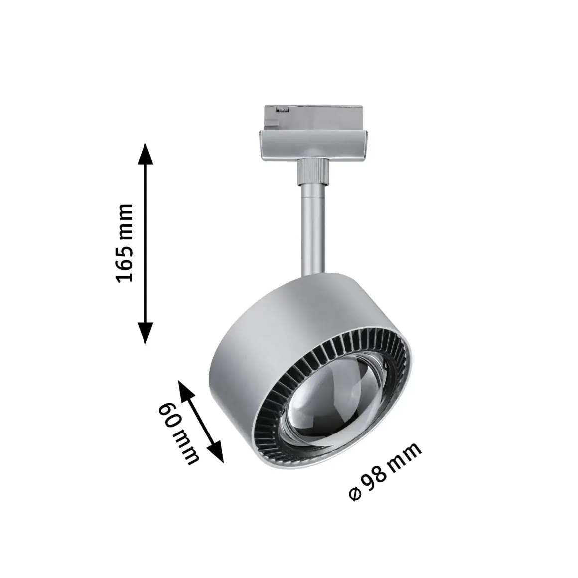 Paulmann URail LED Einzelspot Aldan chrom matt schwarz 9,8 cm 9 W