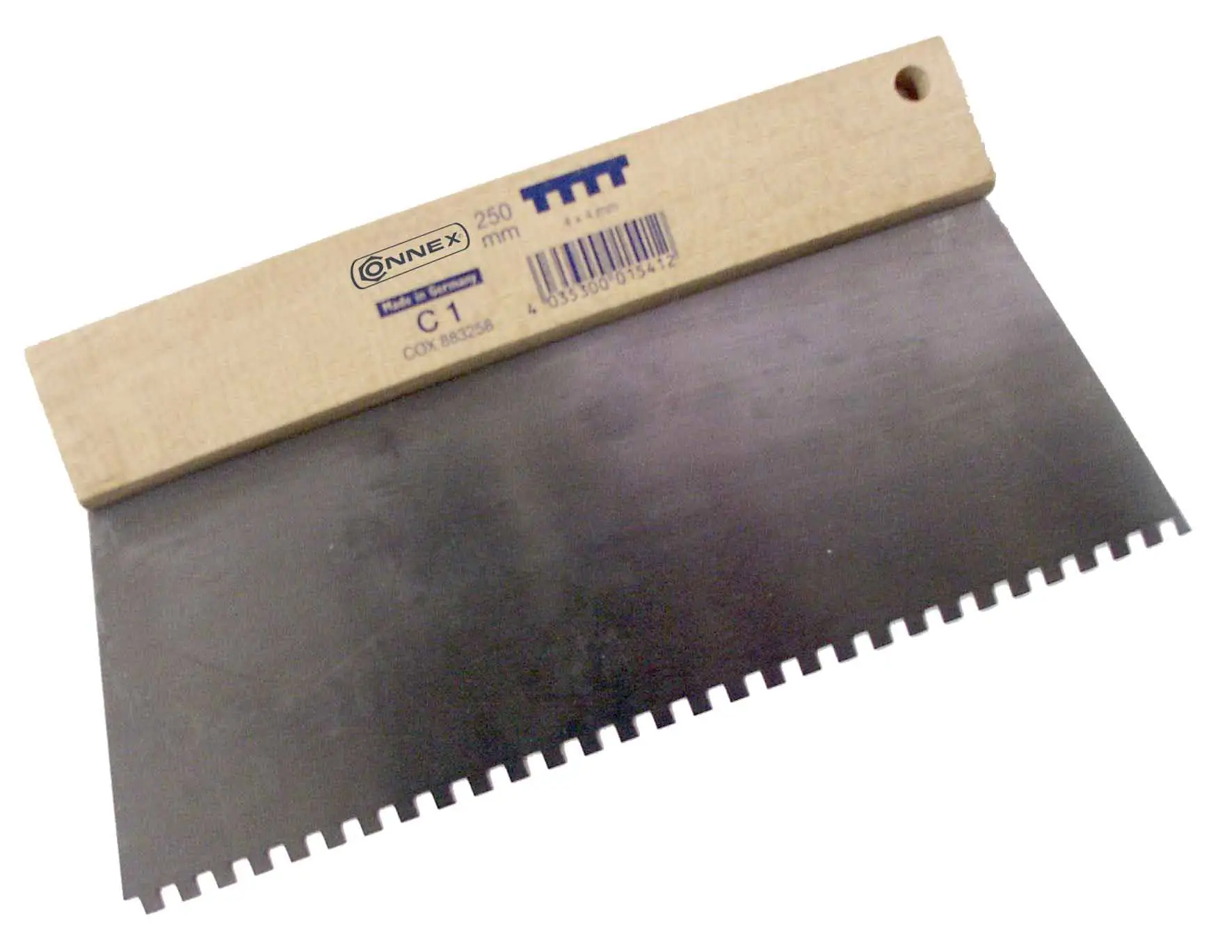 Connex Zahnspachtel 250 mm, Zahnung viereckig 4 x 4 mm