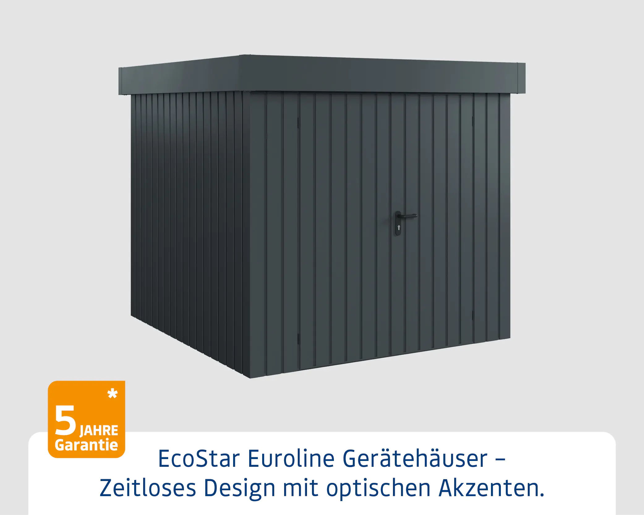 EcoStar Metallgerätehaus Euroline EFD5 anthrazit 214 x 214 cm 2-flg.