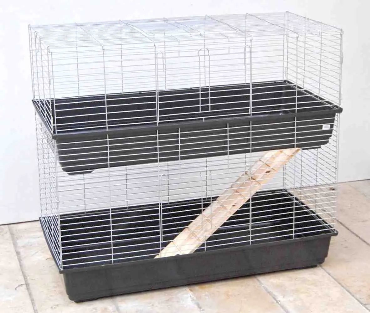 Ollesch Kleintierkäfig Rabbit 120 Doppeldecker silber anthrazit 119 x 59 x 93 cm