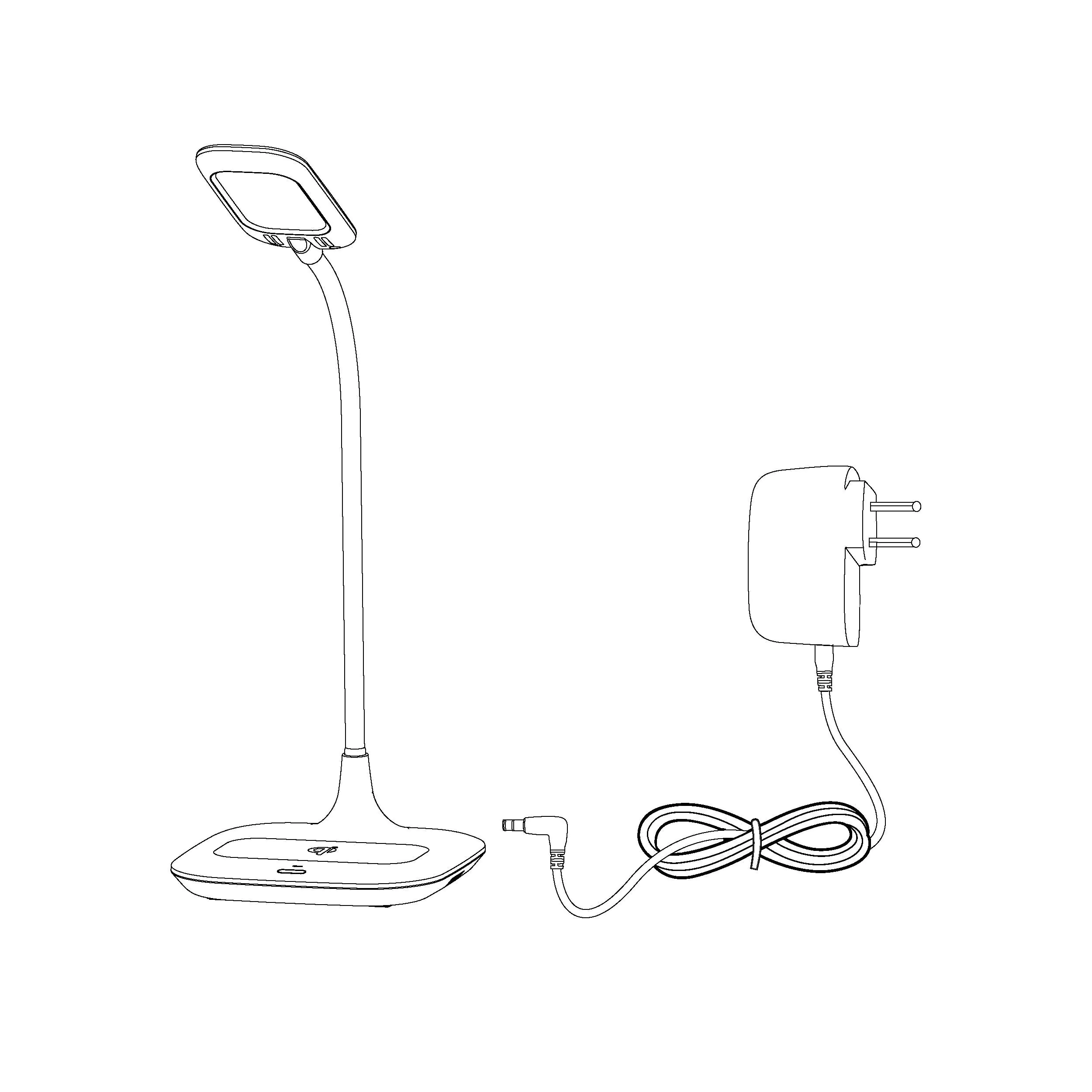 Eglo LED Tischleuchte Masserie weiß 38,5 x 16,5 cm mit QI-Charger