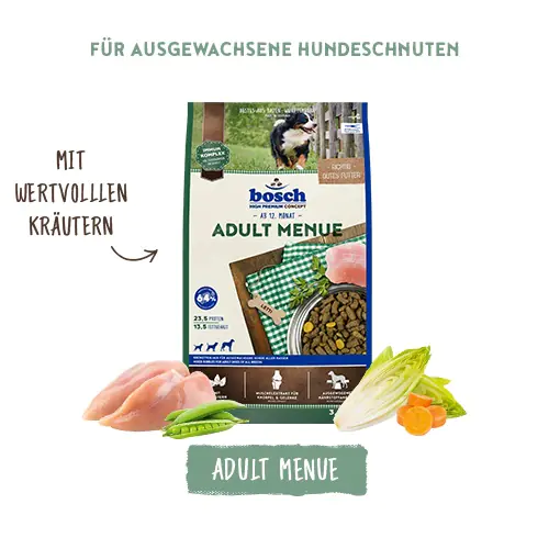 Bosch Hundetrockenfutter Adult Menue 15 kg Geflügel & Fisch mit Kräuter 