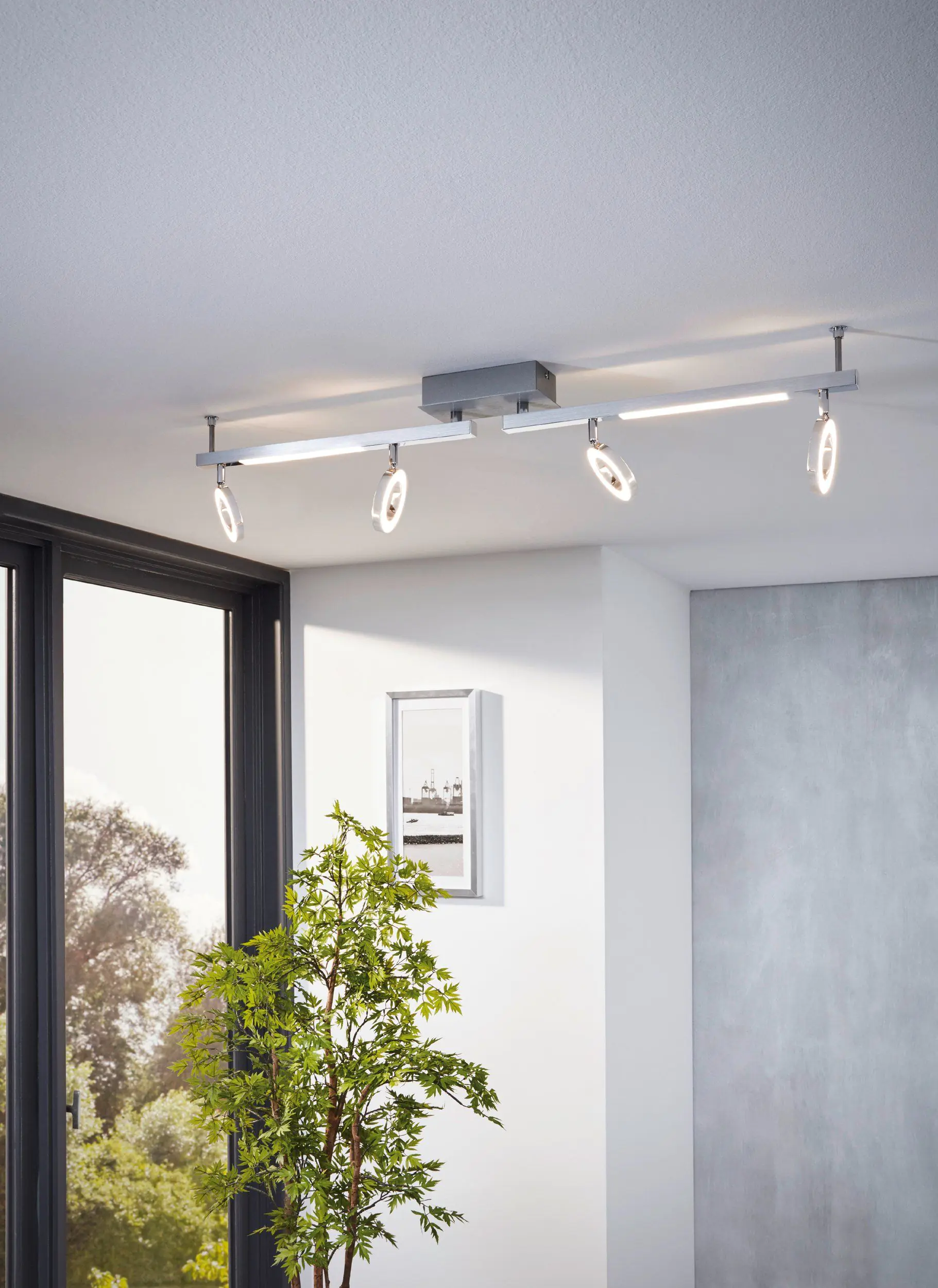 Eglo 4er LED Spot Cardillio 1 alu-chrom 98,5 x 8,5 cm warmweiß