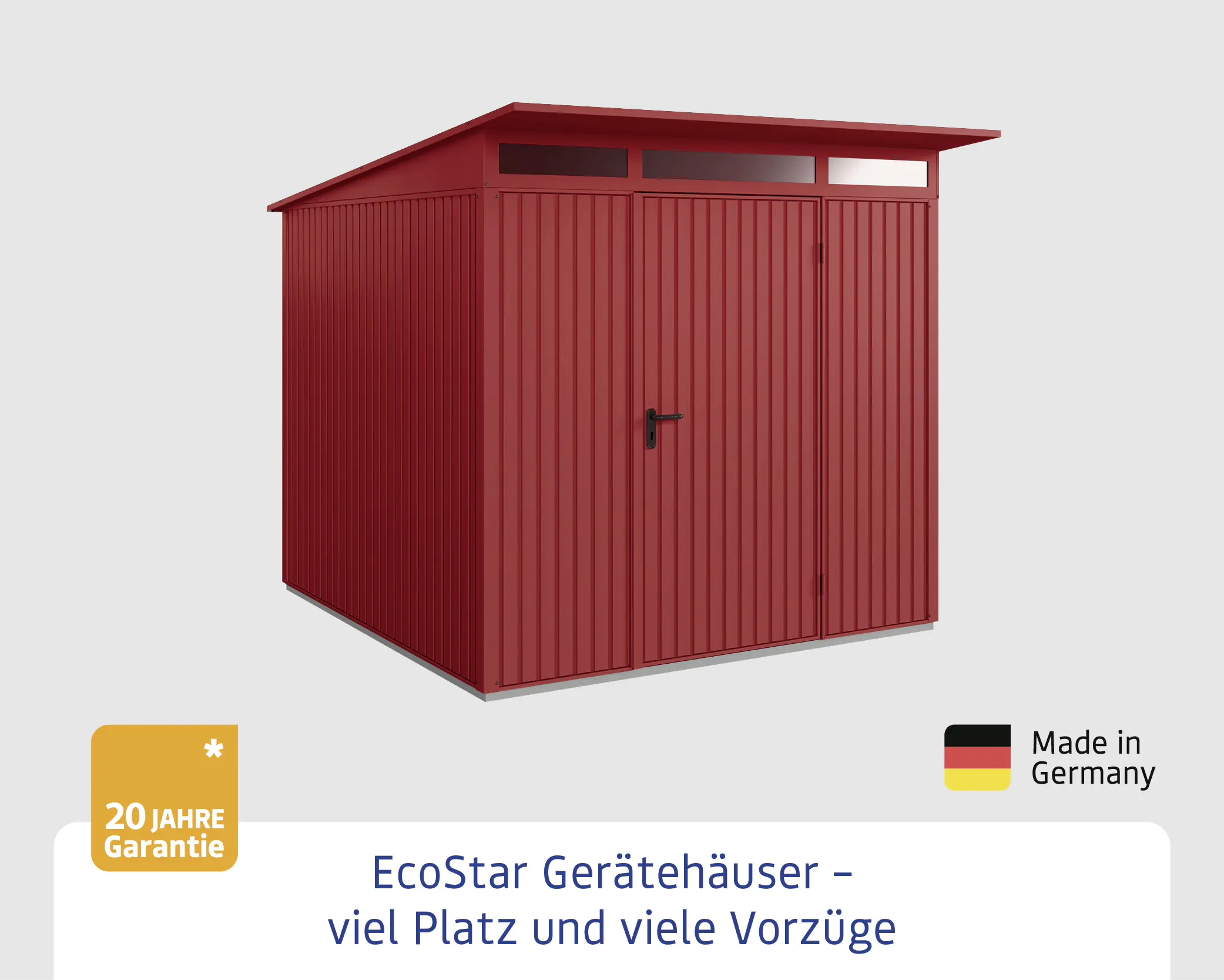 EcoStar Gerätehaus Trend-P Typ 2 purpurrot 247,9 x 283,4 x 232,3 cm