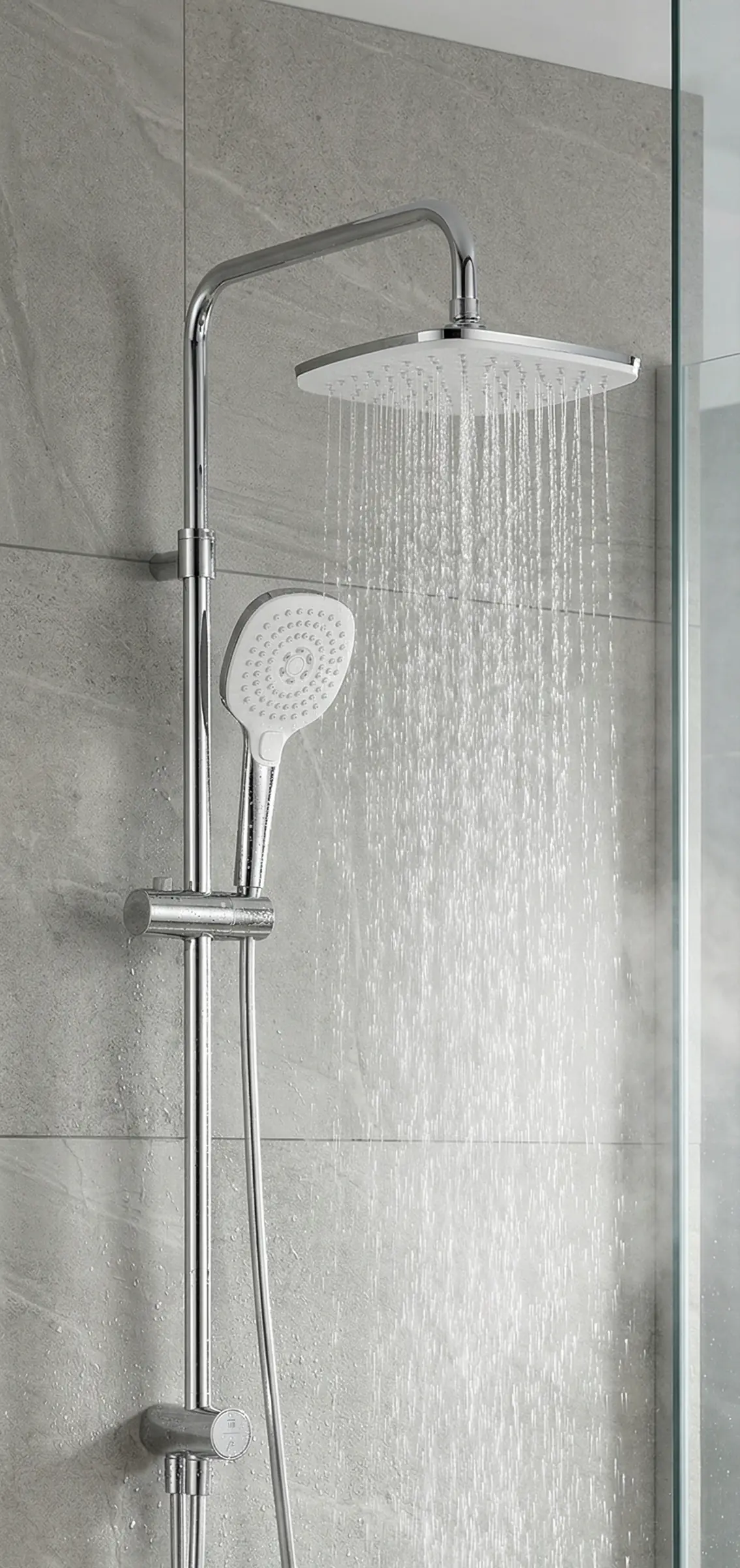 Primaster Duschsystem mit Druckumsteller Water Stream new chrom