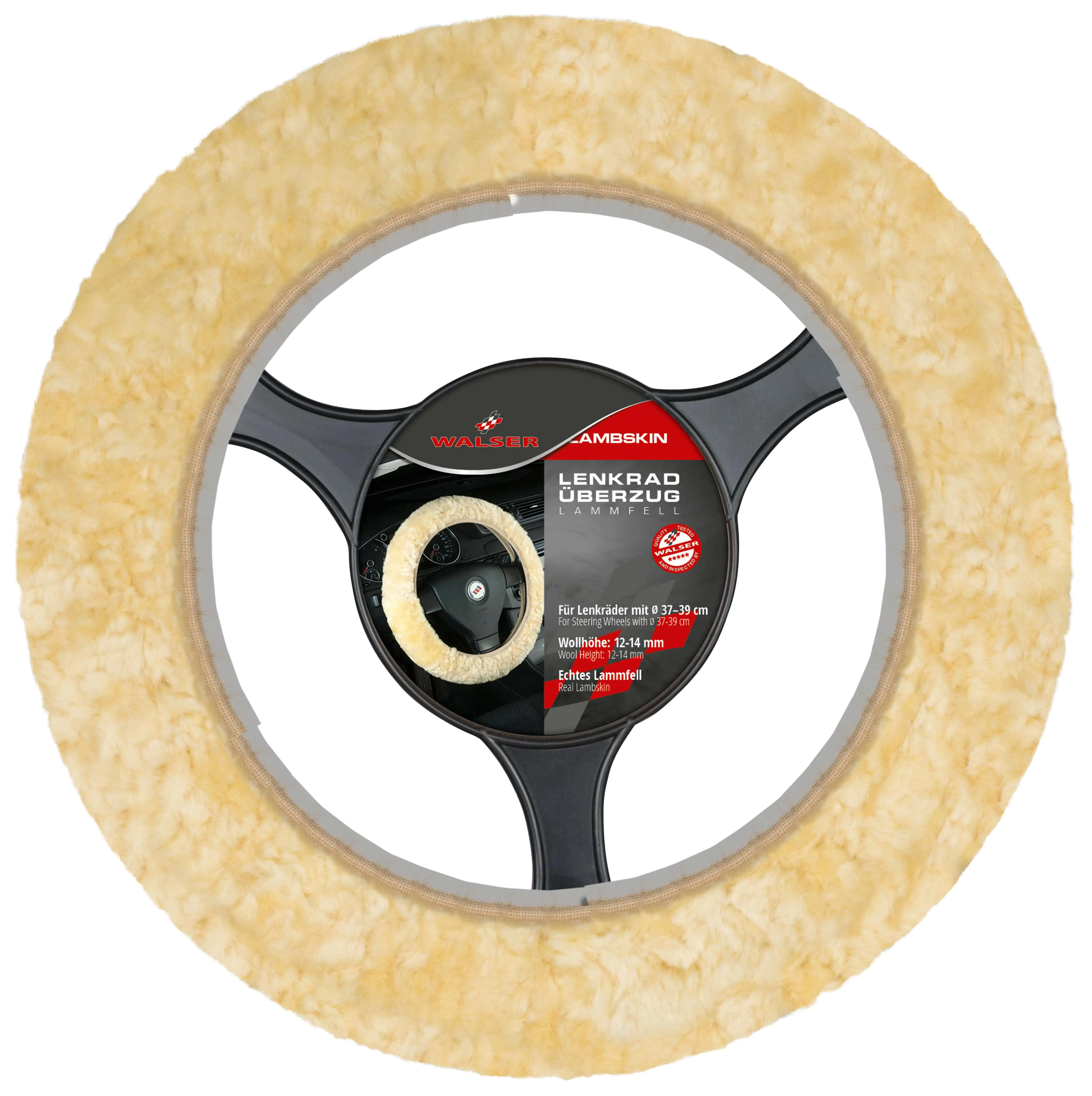 Walser Lenkradhülle Lammfell beige 1-teilig