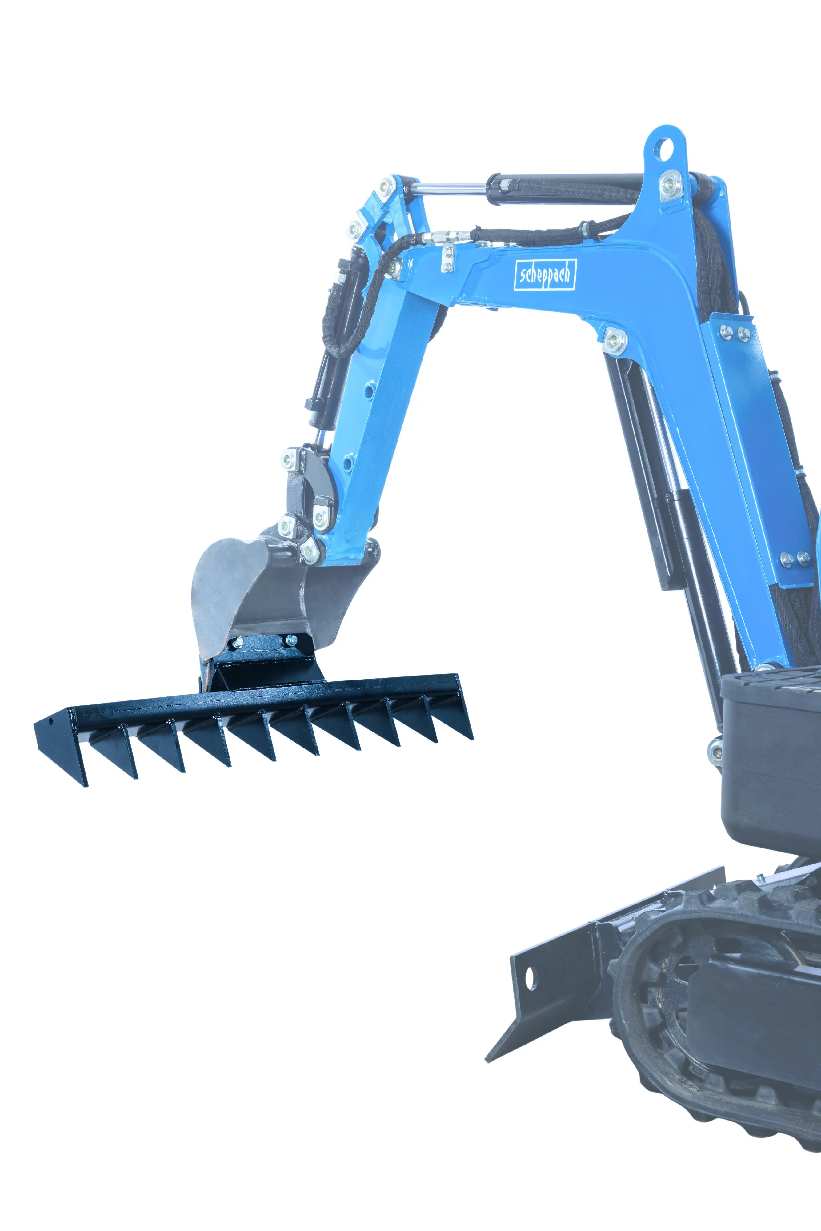 Scheppach Baggerrechen 100 cm 10 Krallen für Mini-Bagger WMB800 