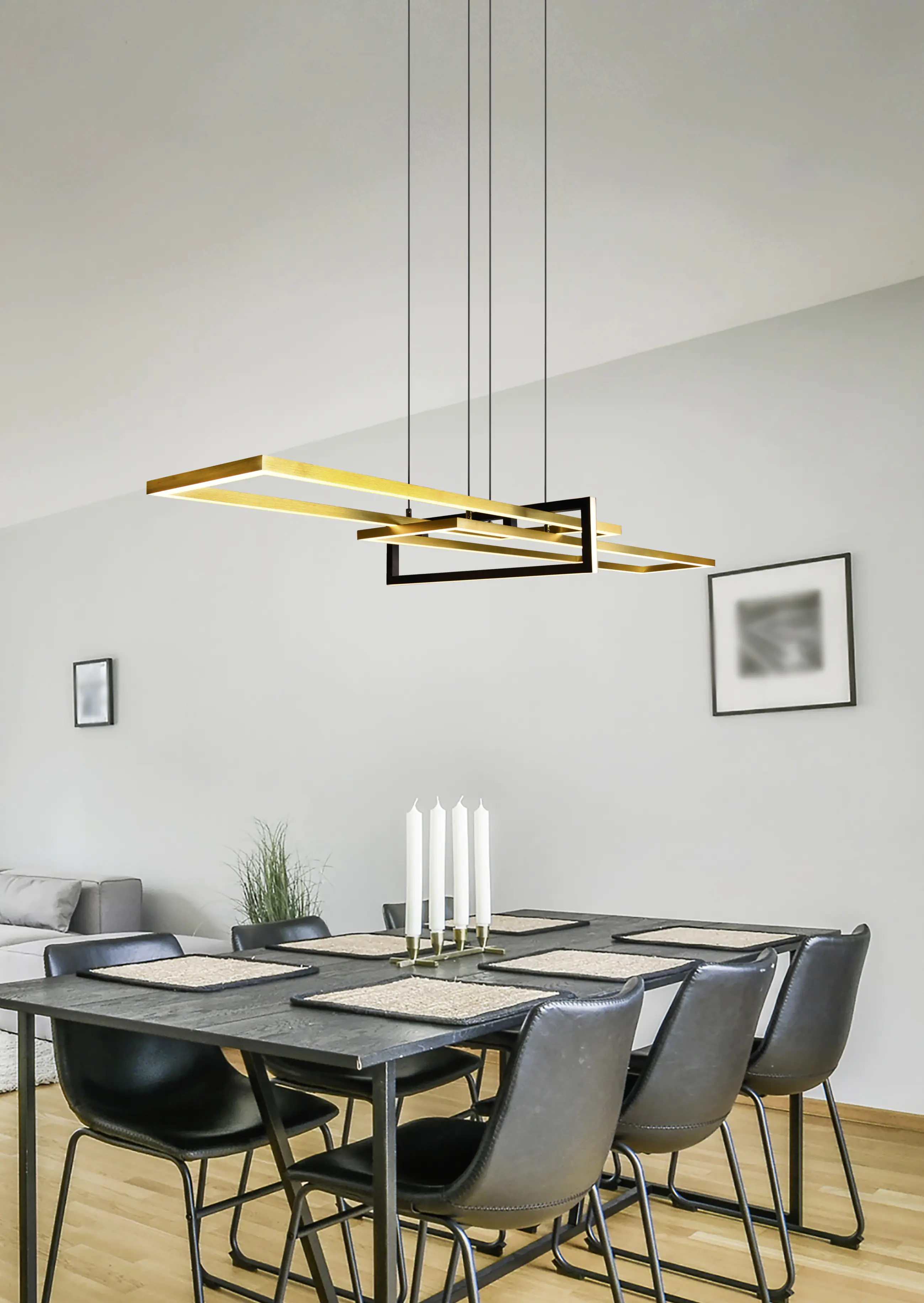Trio Leuchten LED Pendelleuchte Salinas schwarz matt, Switch-Dimmer