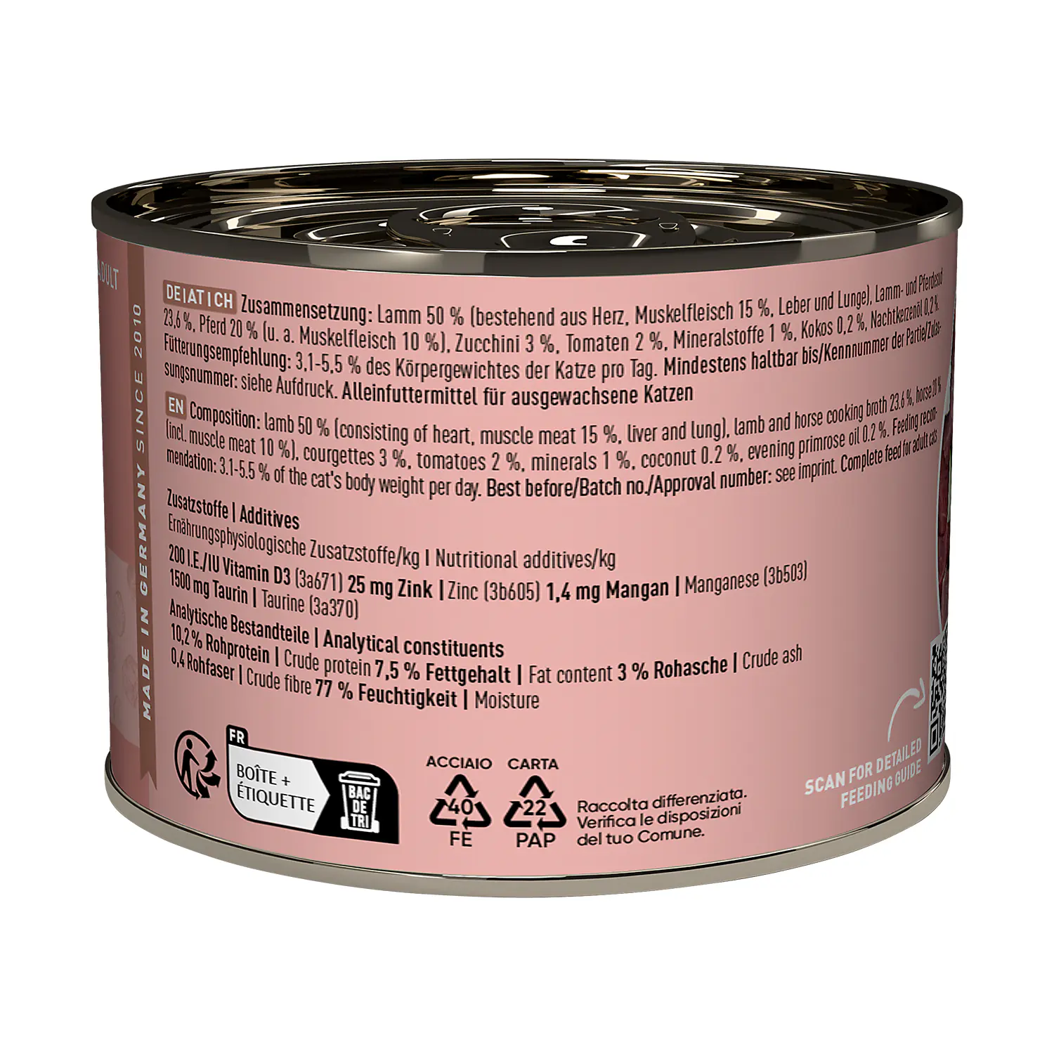 Catz Finefood Katzenfutter Classic No. 19 Lamm & Pferd 200 g
