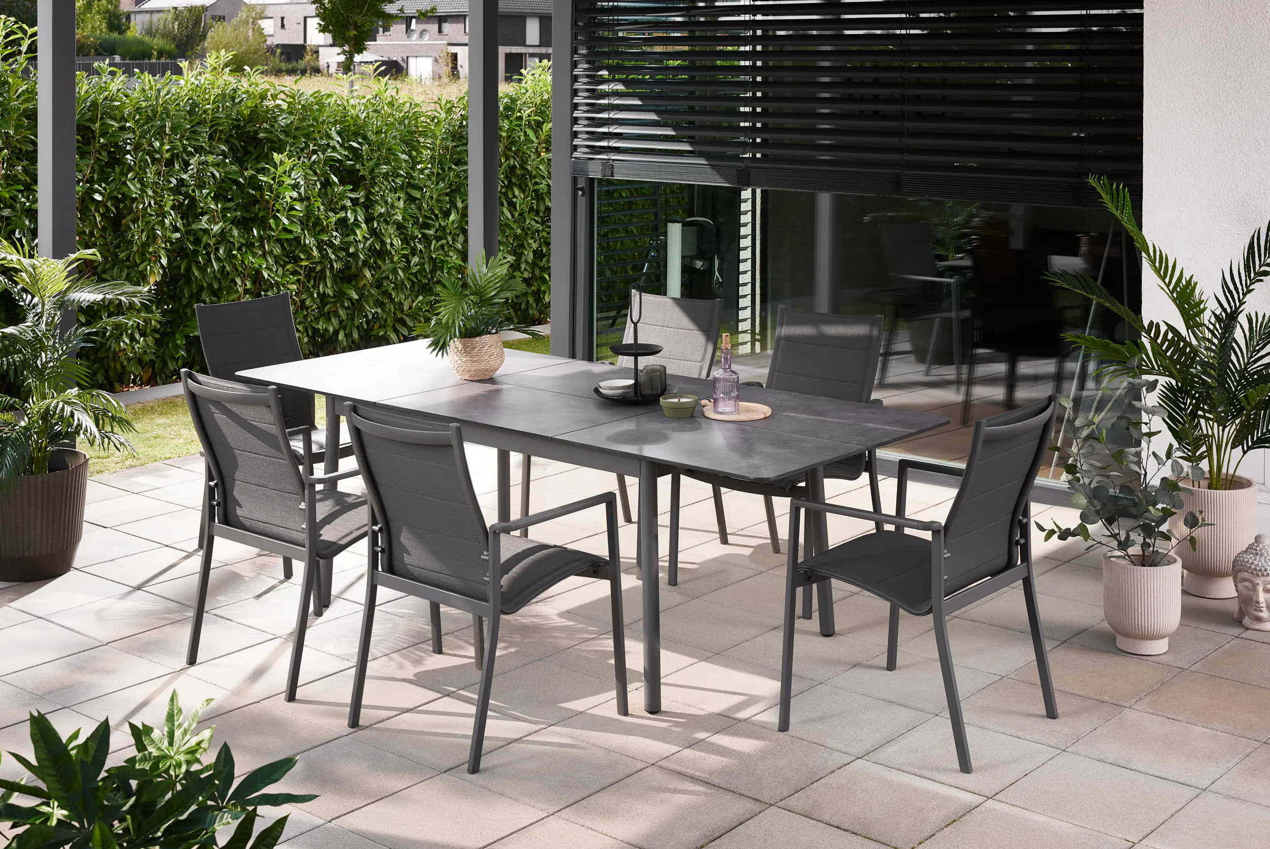 Primaster Gartentisch Taormina 160 x 99,8 cm ausziehbar bis 2,40 m Aluminium