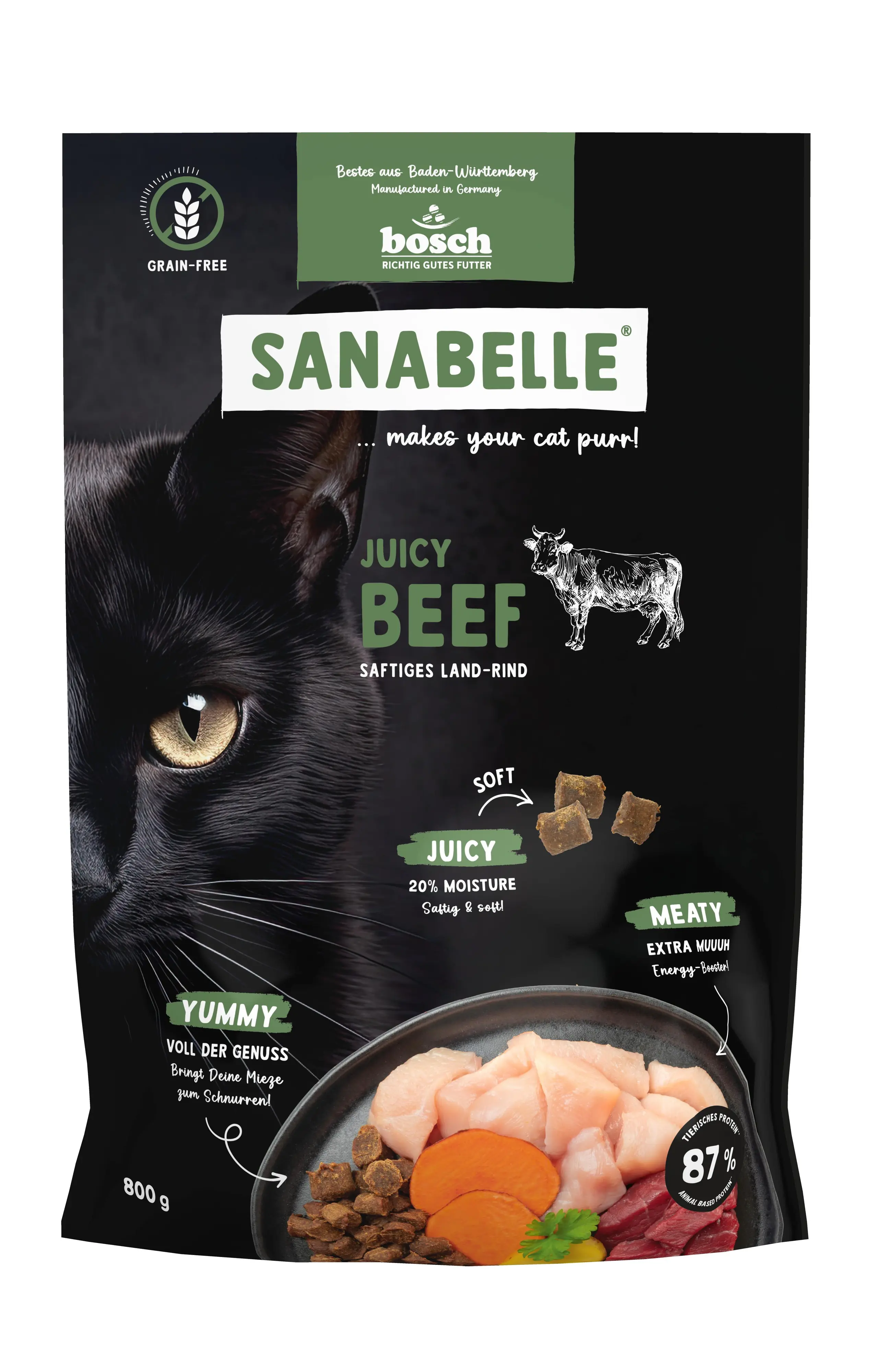Sanabelle Katzentrockenfutter Adult Juicy mit Rind 800 g