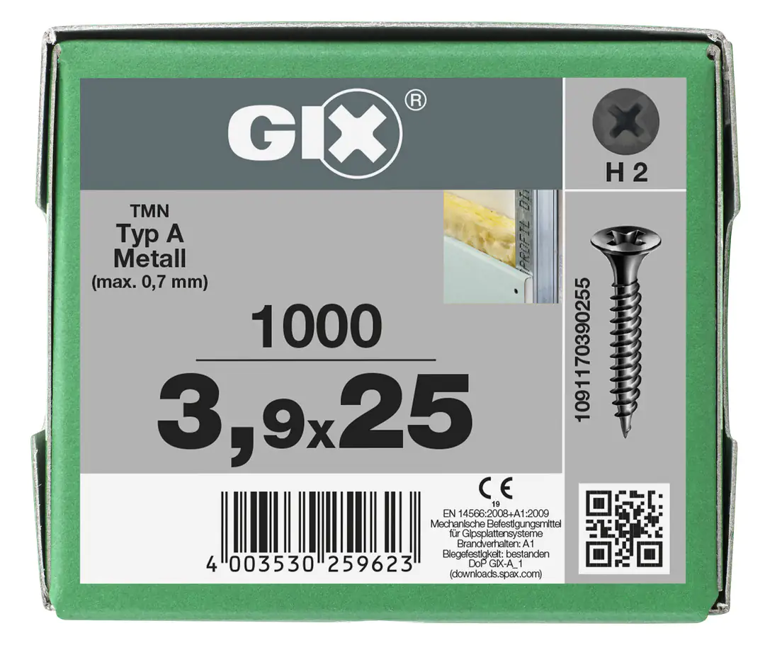 Spax Trockenbauschrauben 3.9 x 25 mm PH 2 Feingewinde - 1000 Stk.