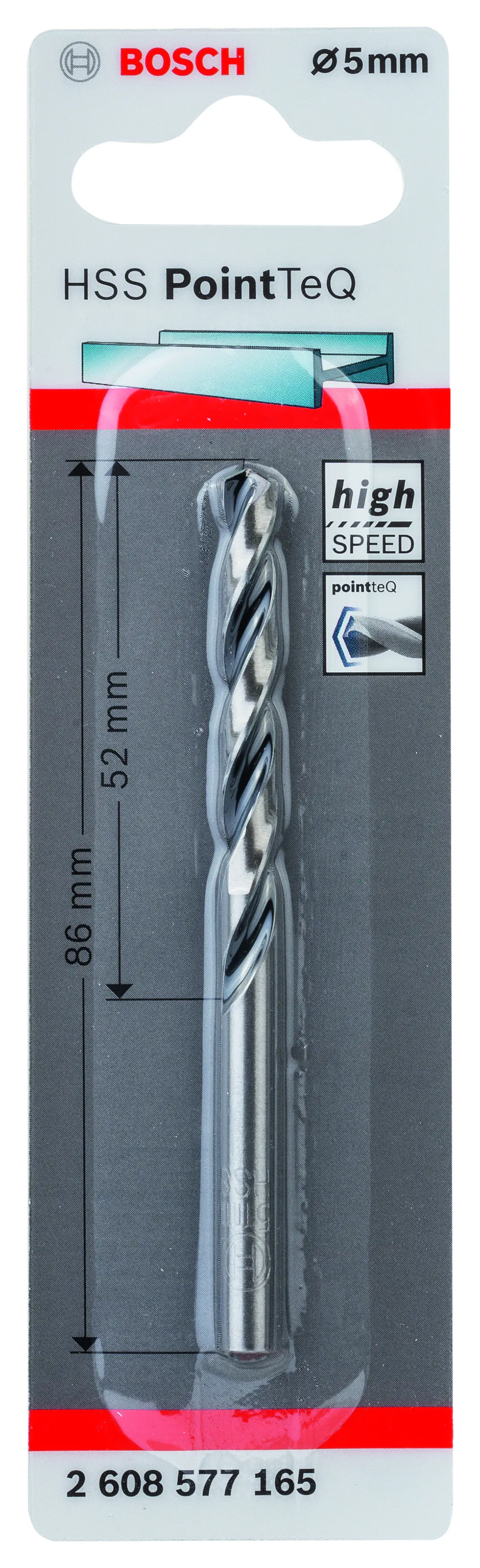 Bosch HSS-Spiralbohrer PointTeQ 5,0 mm