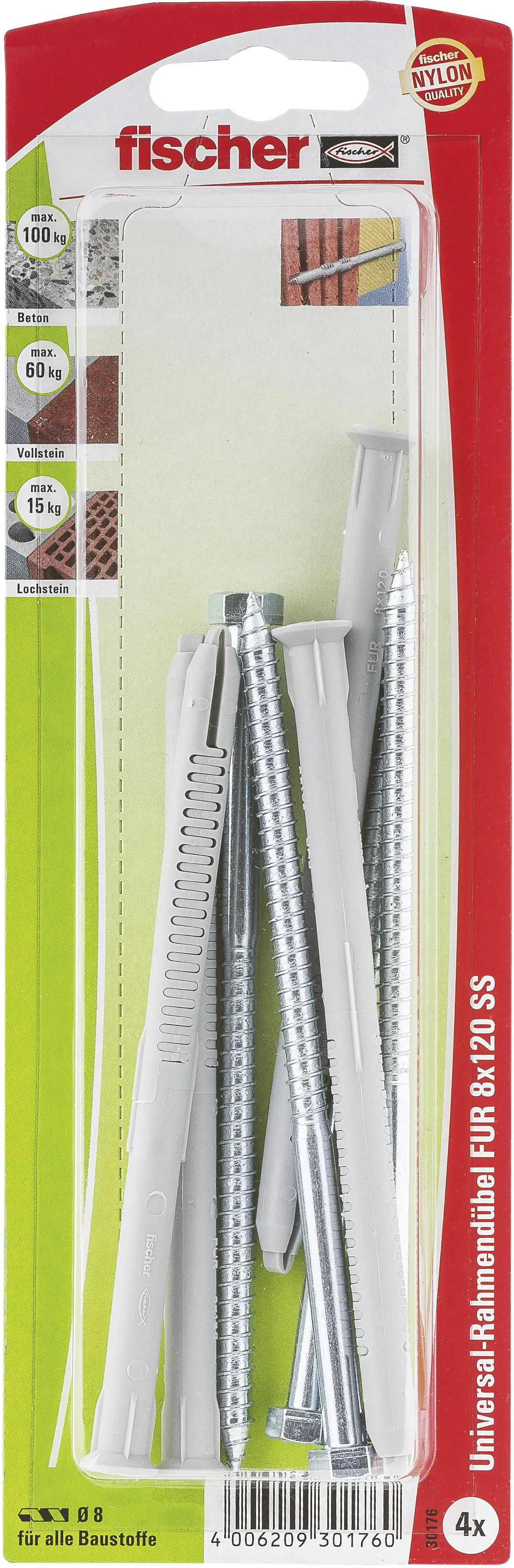 Fischer Langschaftdübel FUR 8.0 x 120 mm - 4 Stück