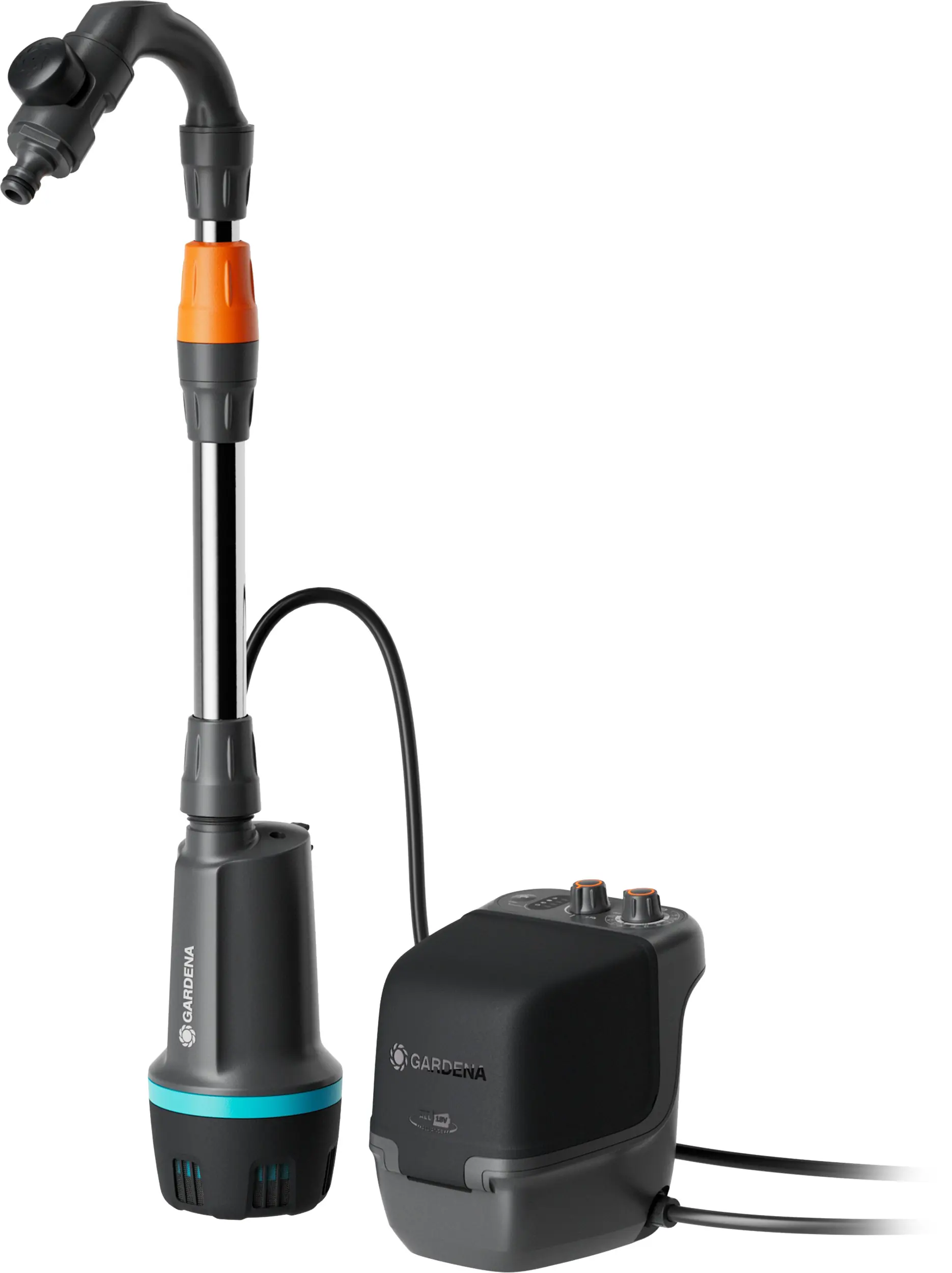 Gardena Akku-Regenfasspumpe 2400 Comfort Automatic Fördermenge: 2.400 l/h 18 V Solo
