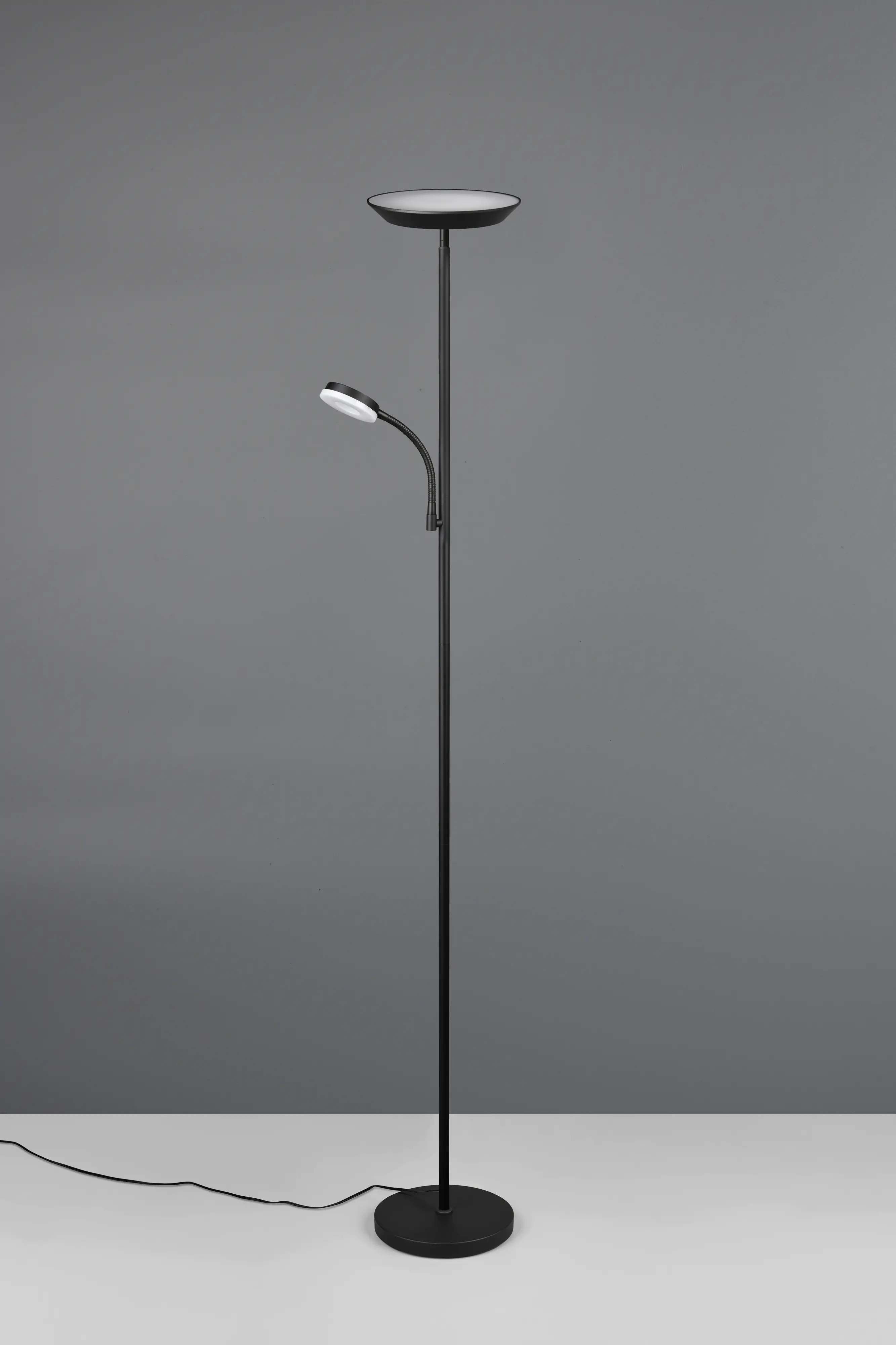 Trio LED Stehleuchte Specter 17 + 4,5 W schwarz matt