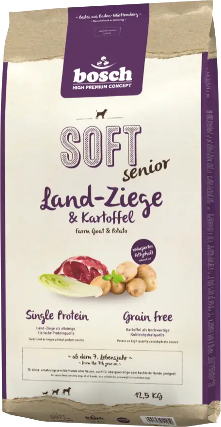 Bosch Hundetrockenfutter Senior Soft 12,5 kg Ziege & Kartoffel 