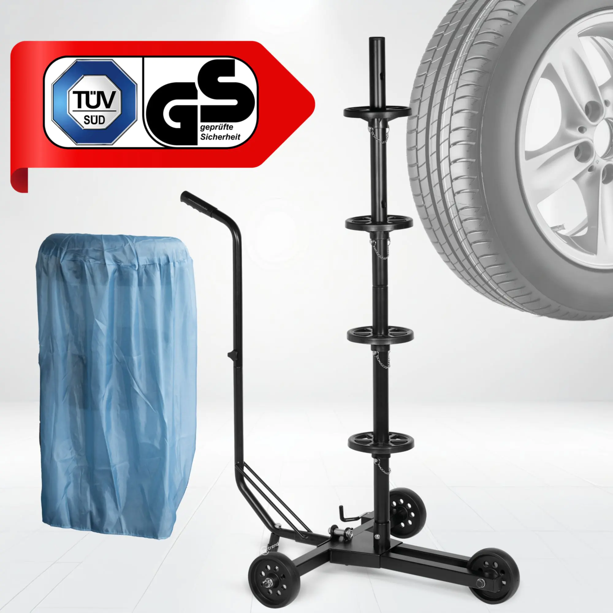 Cartrend Felgenbaum bis Reifenbreite 255 mm inkl. Reifenschutzhülle
