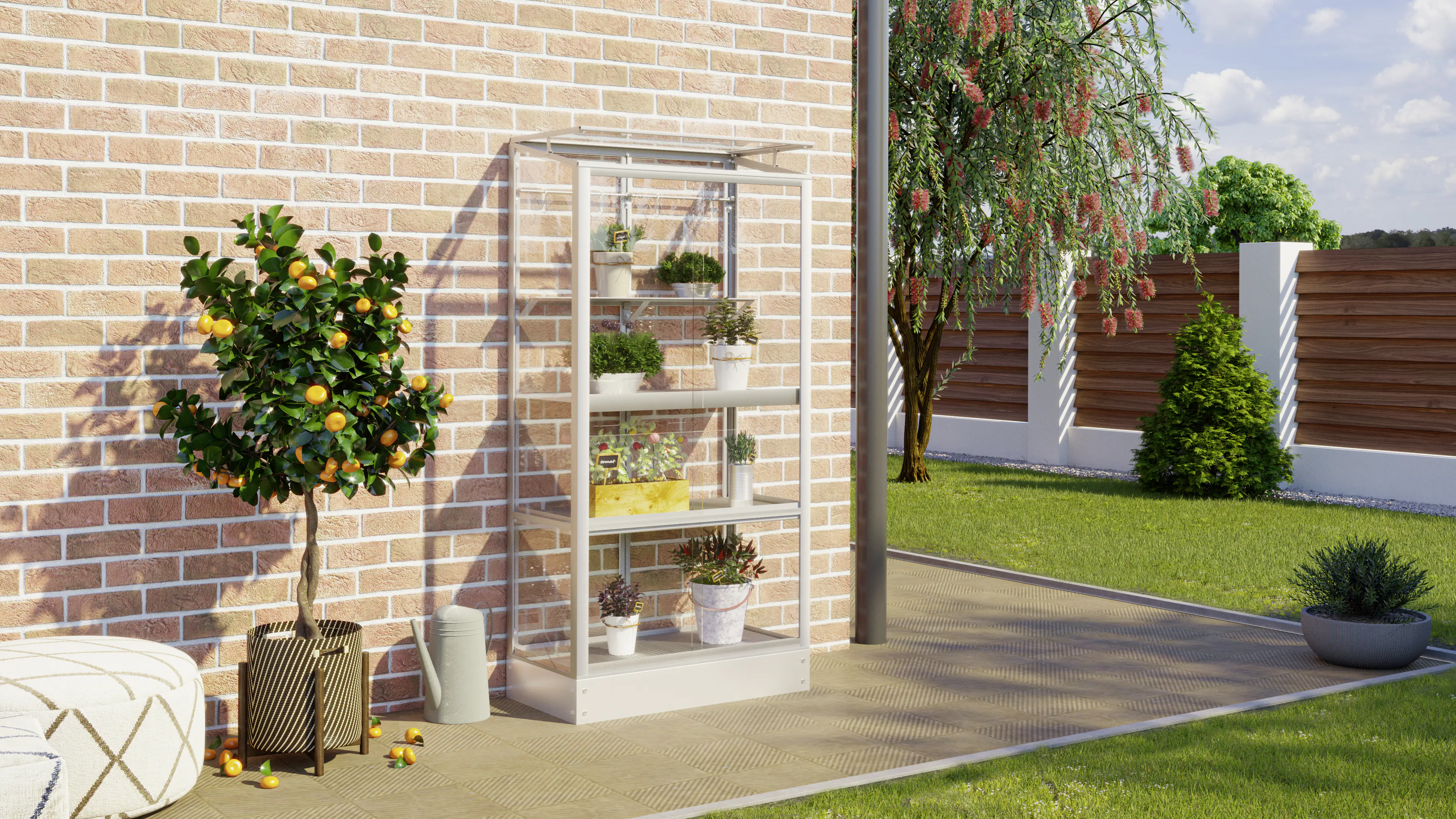 Vitavia Zusatzregal für Balkongewächshaus 79 x 40 cm silber