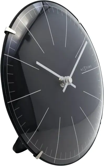 Nextime Tisch- Wanduhr Big Stripe Mini Dome Ø 20 cm schwarz