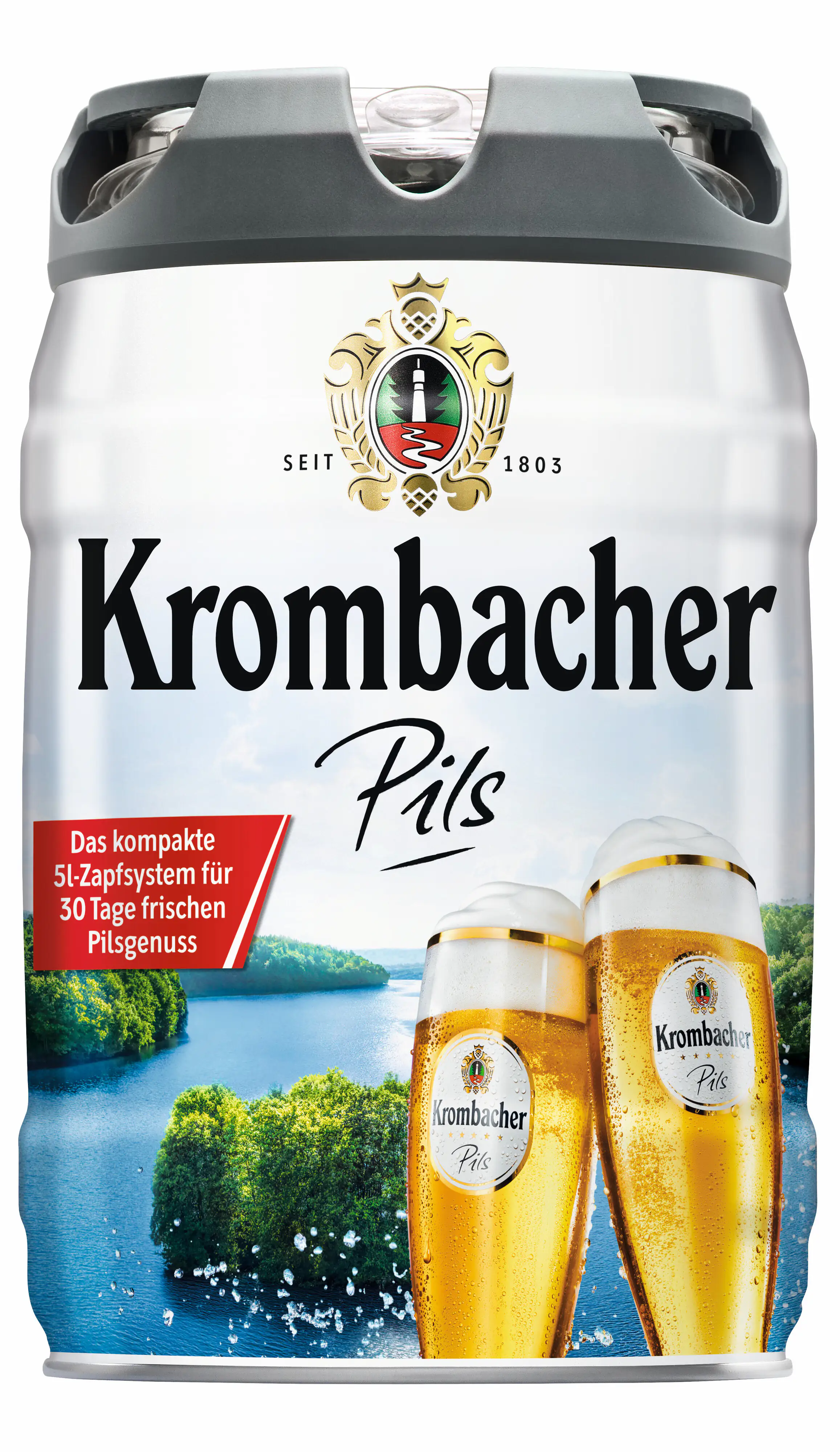 Krombacher Pils Bier 5 l Frische-Fass mit Zapfhahn
