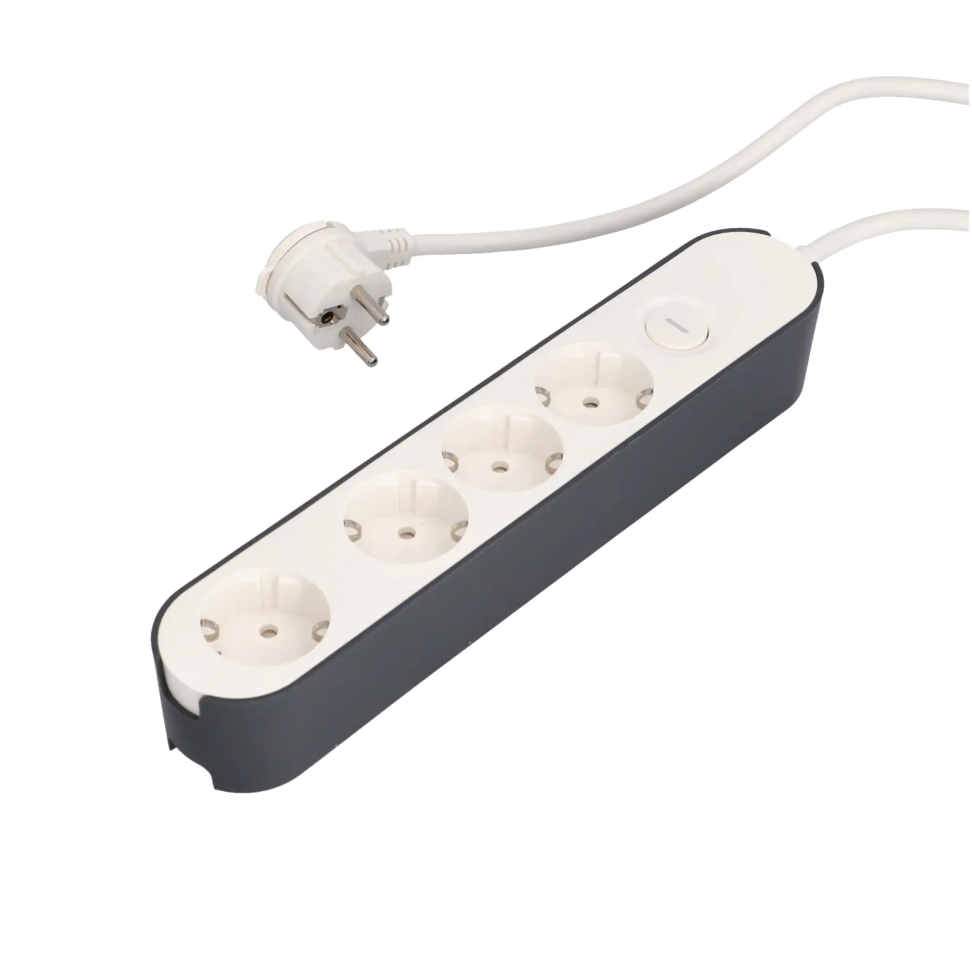 Unitec Tischsteckdose Greenline 4-fach 1,8 Meter mit Schalter weiß/anthrazit