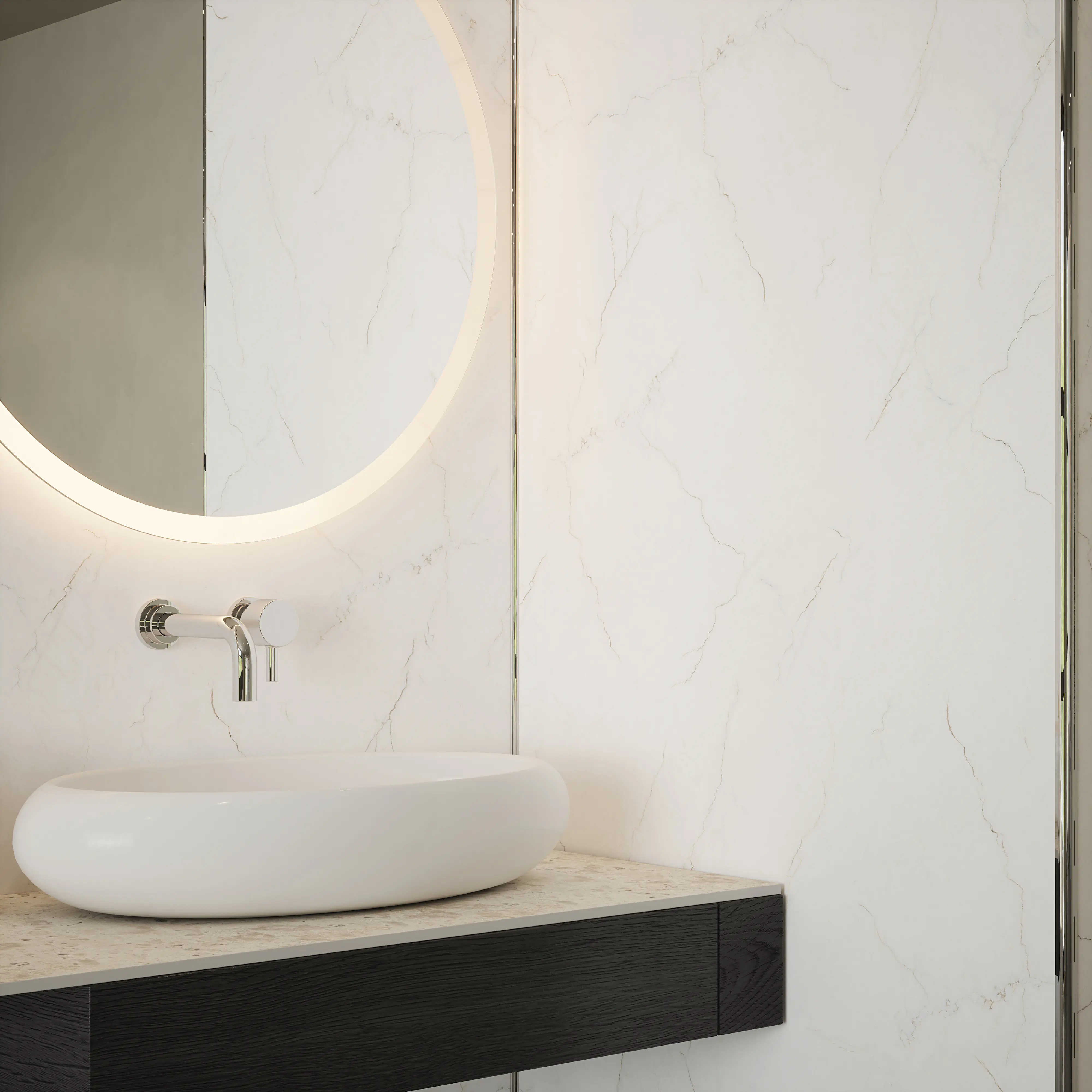 Wetwall Alloy Wandpaneel  Bianco Venato 120 x 244 cm
