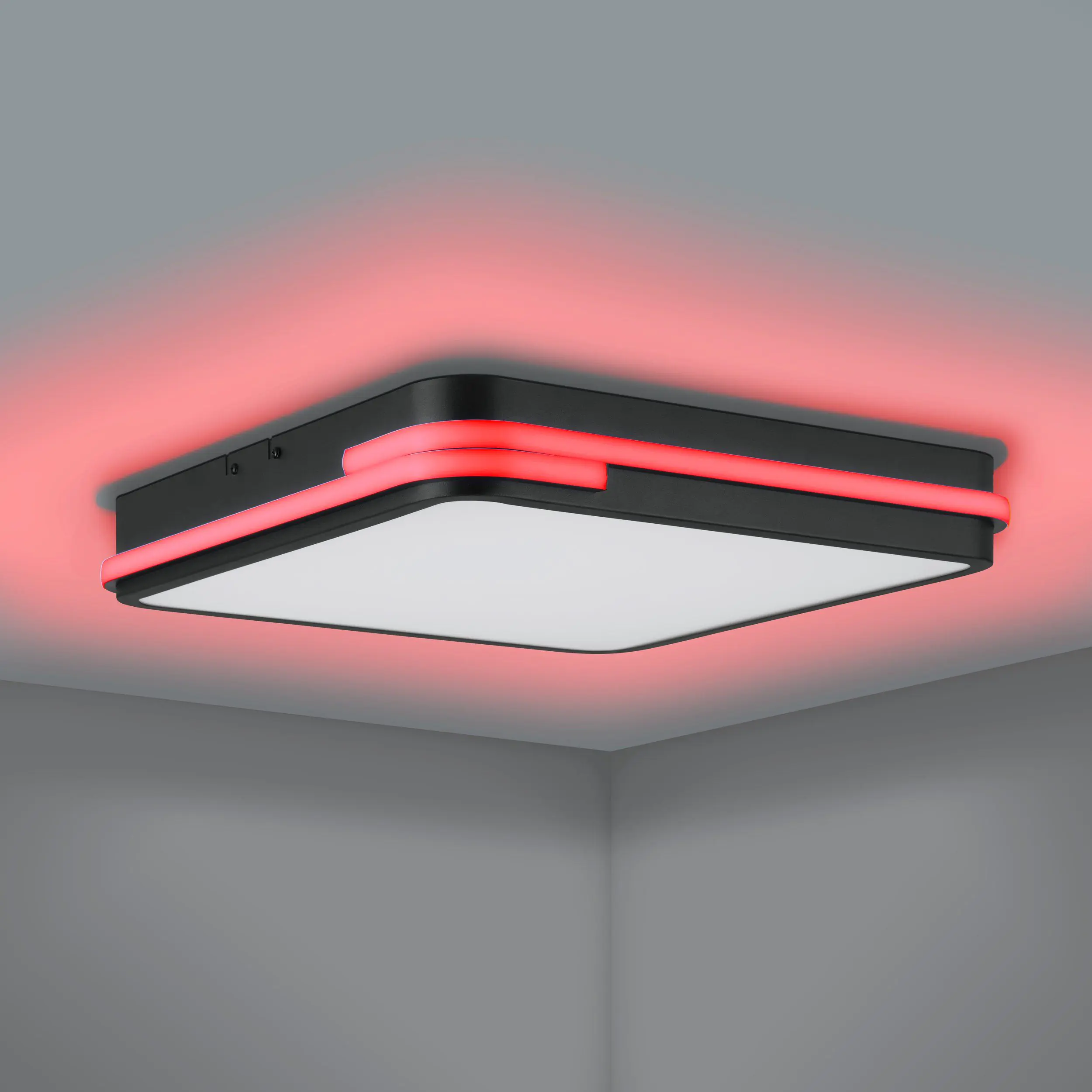 Eglo Connect LED Deckenleuchte Genovese-Z schwarz weiß 47 x 47 cm