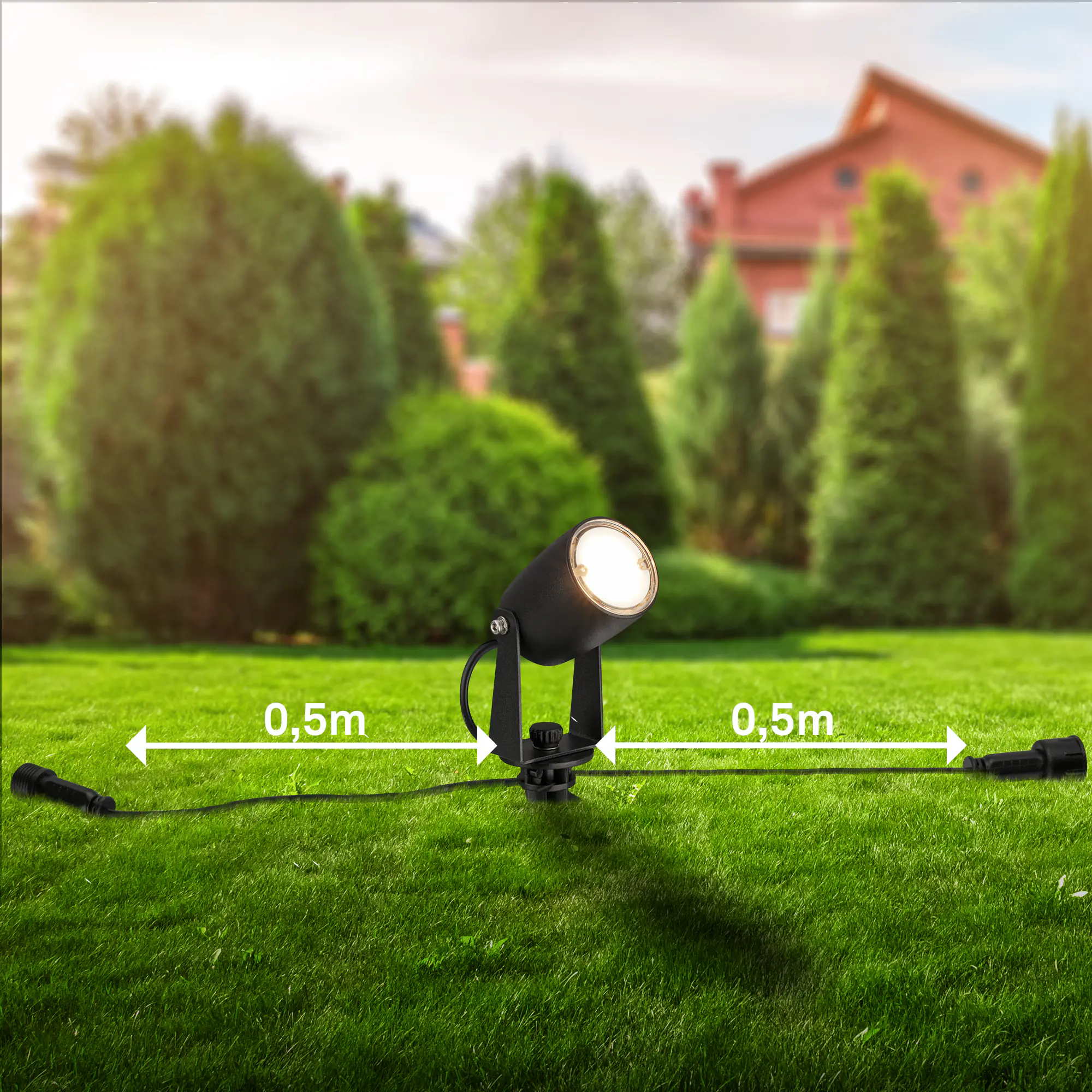 Briloner LED Außen-Bodenstrahler Connect to Shine 3er Starterset 6W warmweiß