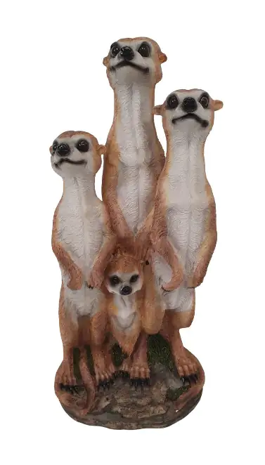 Dekofigur Erdmännchen Familie 50,5 x 23 cm braun