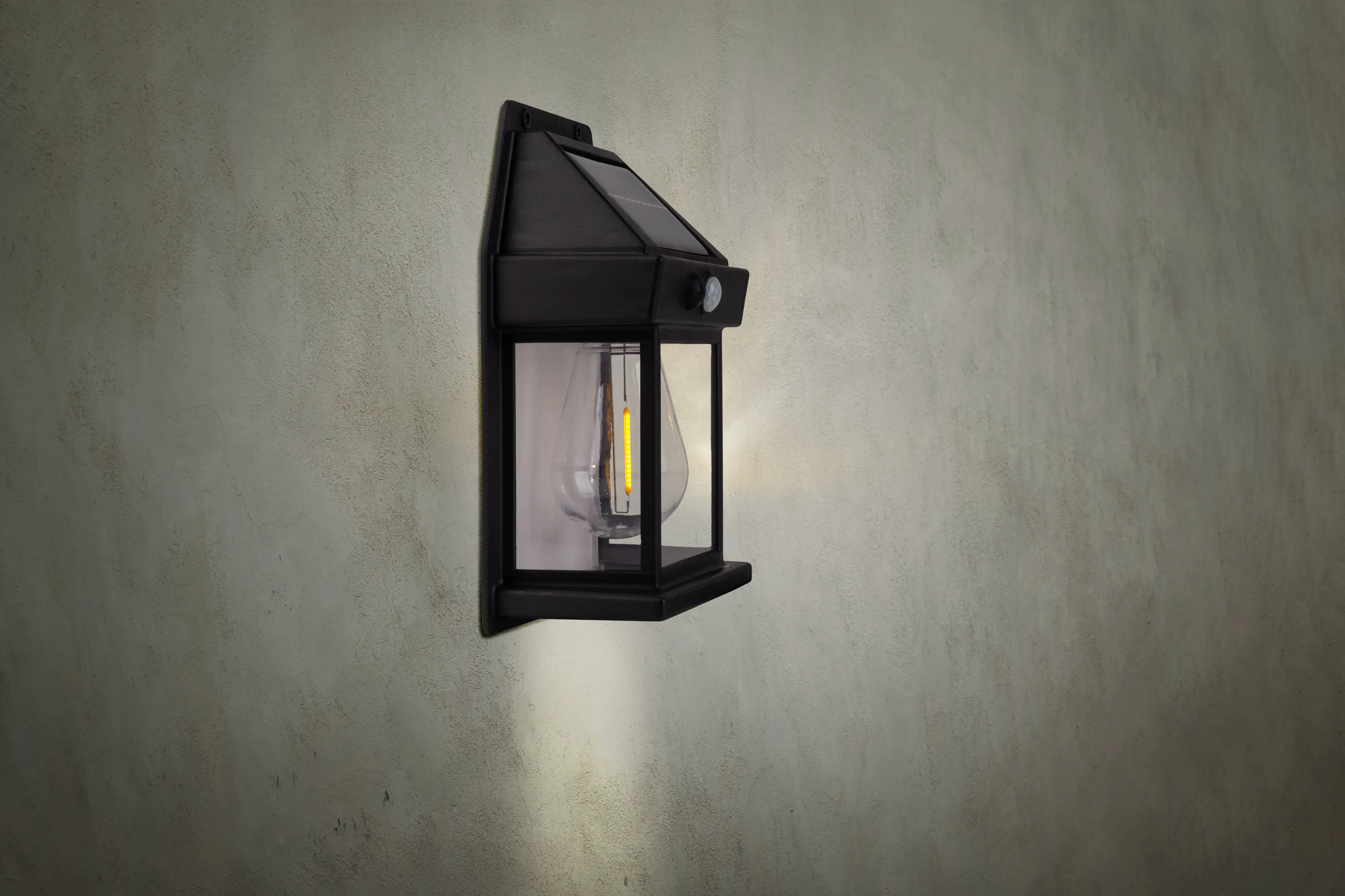 Light&More LED Solarwandleuchte 2er Set 2800-3200K schwarz
