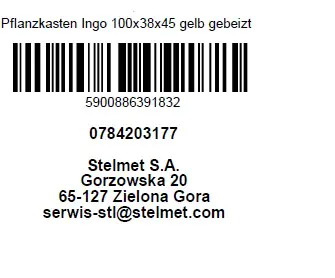Pflanzkasten Ingo 100 x 45 cm gelb gebeizt mit Wurzeltuch